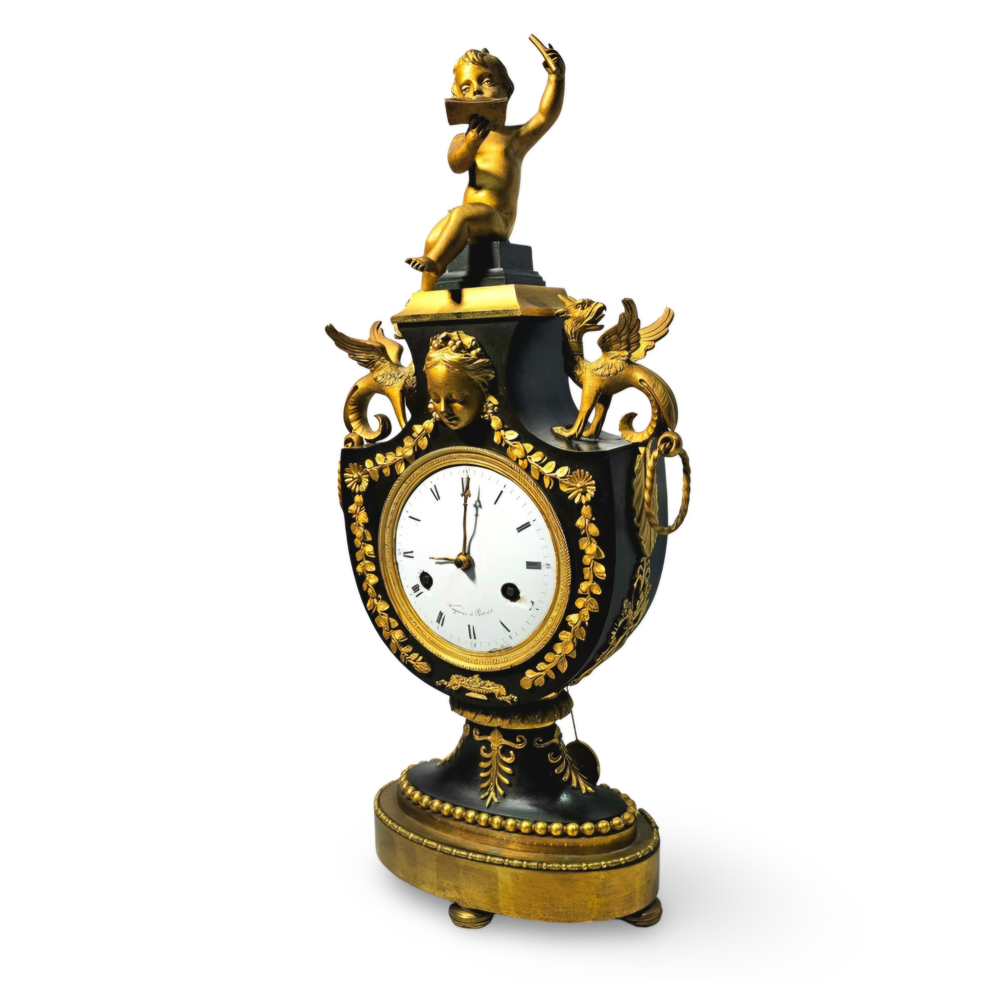 Images for 4255652. VAGENIER A PARIS. Empire-style mantel clock, urn ...