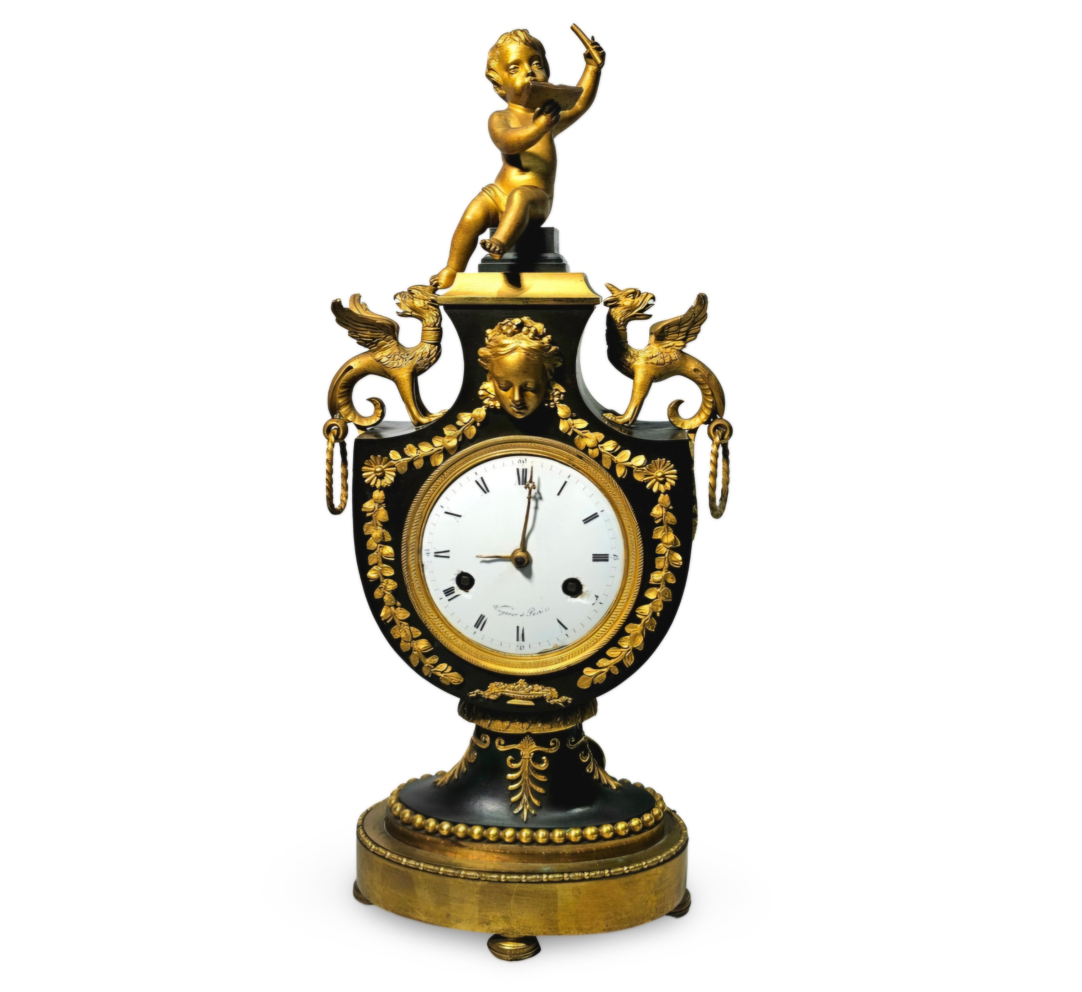 Images for 4255652. VAGENIER A PARIS. Empire-style mantel clock, urn ...
