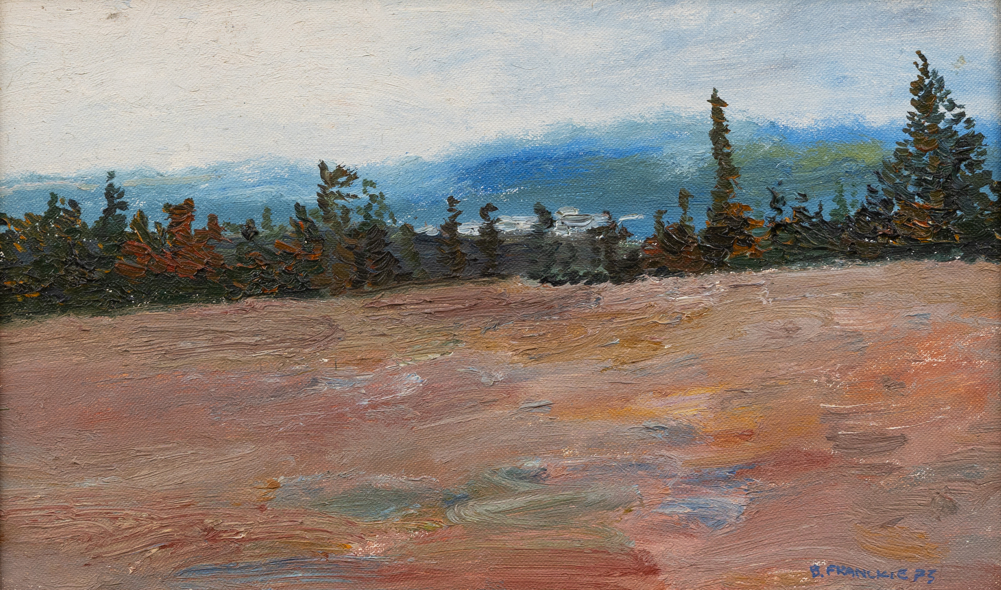 BERNT FRANCKIÉ GRÜNEWALD (FÖDD 1939). Skogslandskap, olja på duk, signerad och daterad 1973.