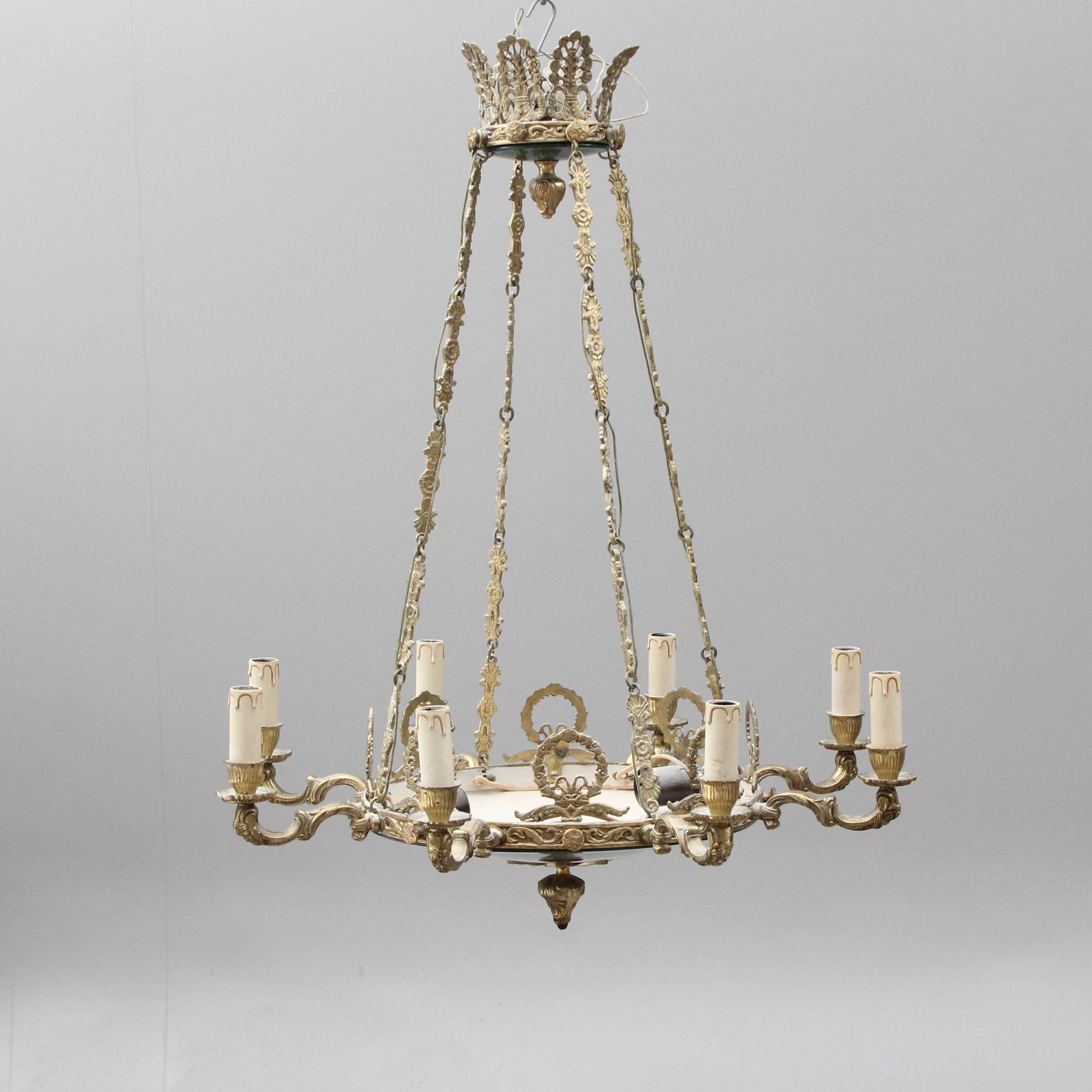 TAKLAMPA, metall, empirstil.