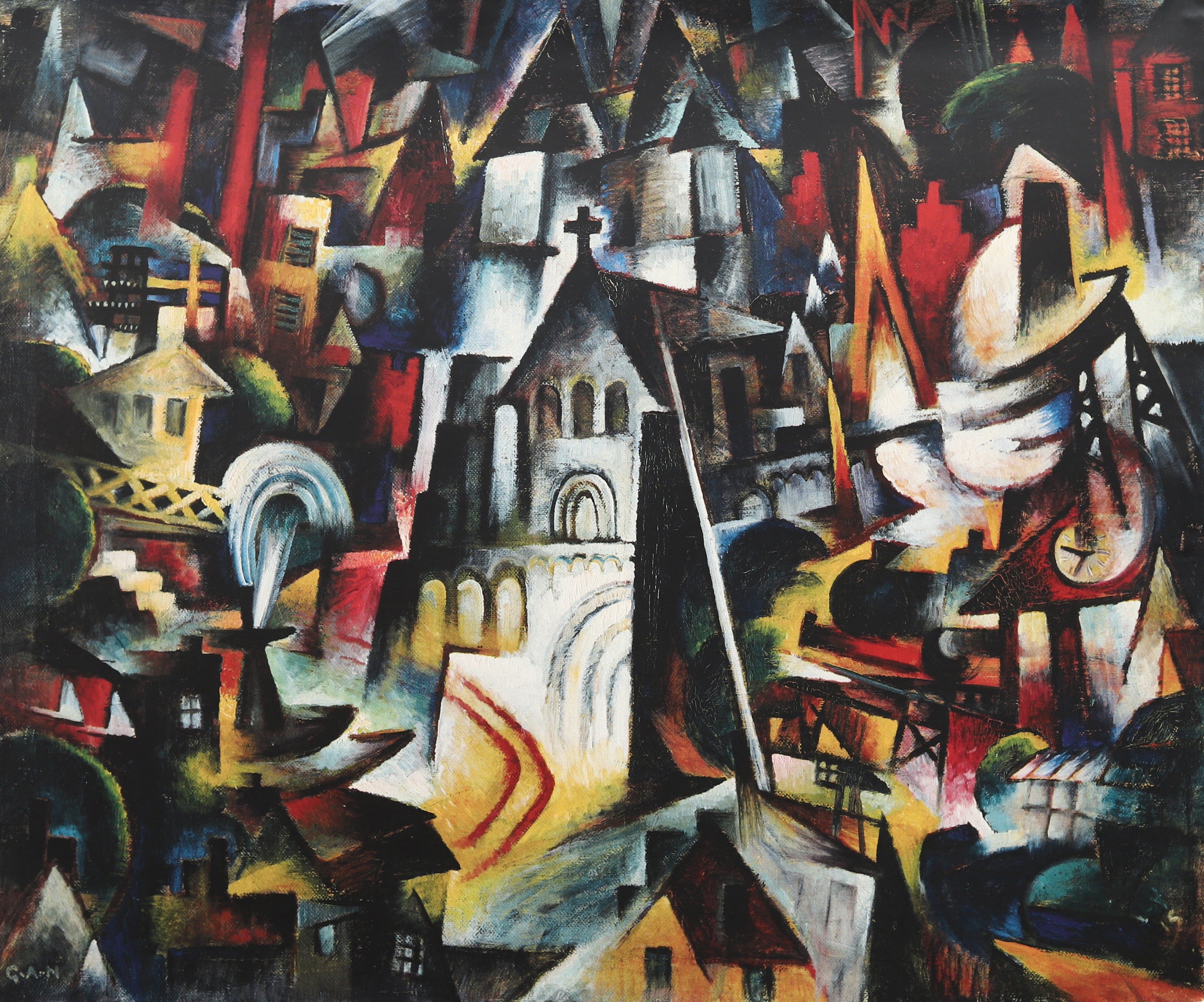 AFFISCH, "Syntes av en stad", screentryck, signerad GAN i tryck.