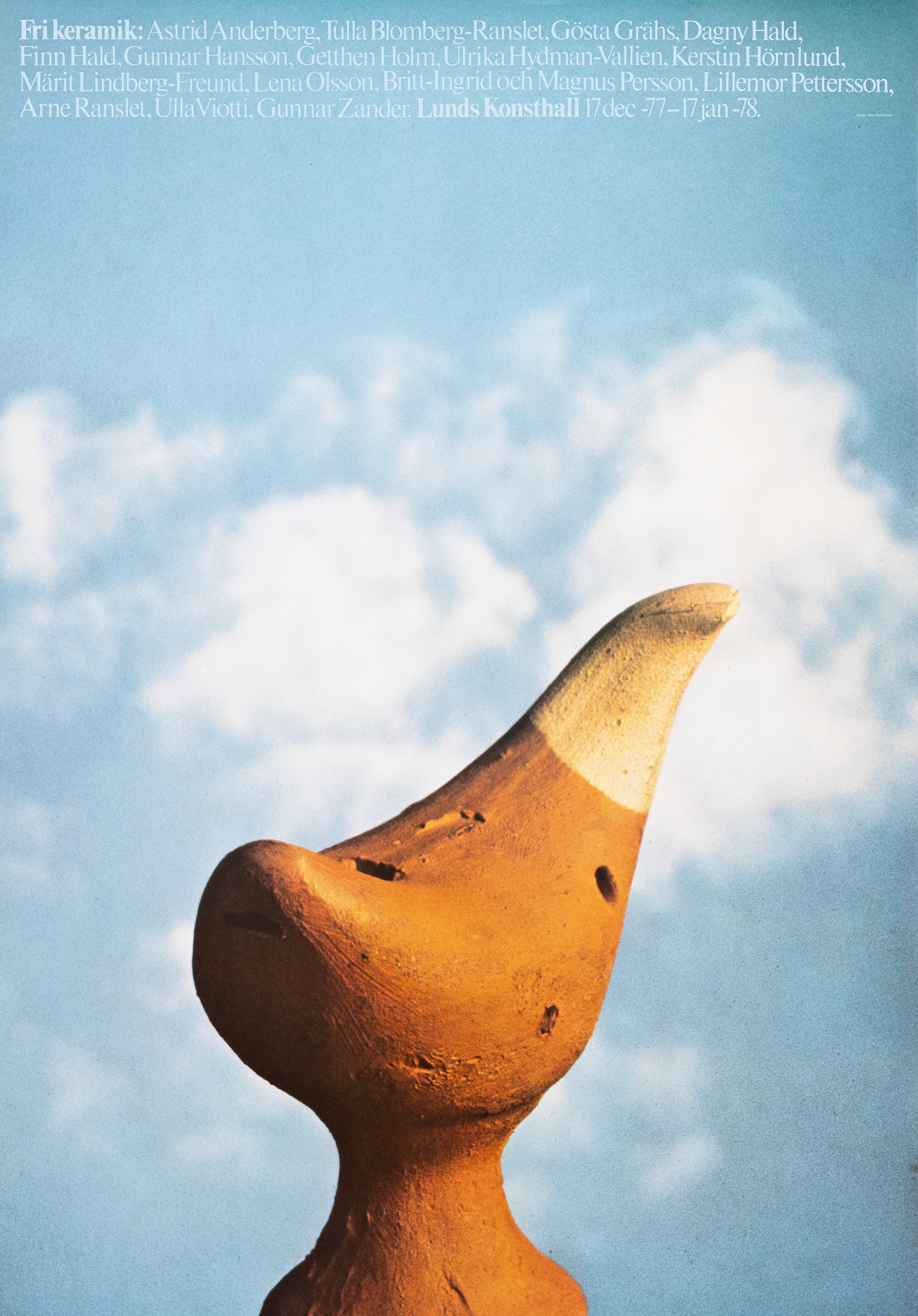 UTSTÄLLNINGSAFFISCH, screentryck, Fri keramik, Lunds Konsthall.