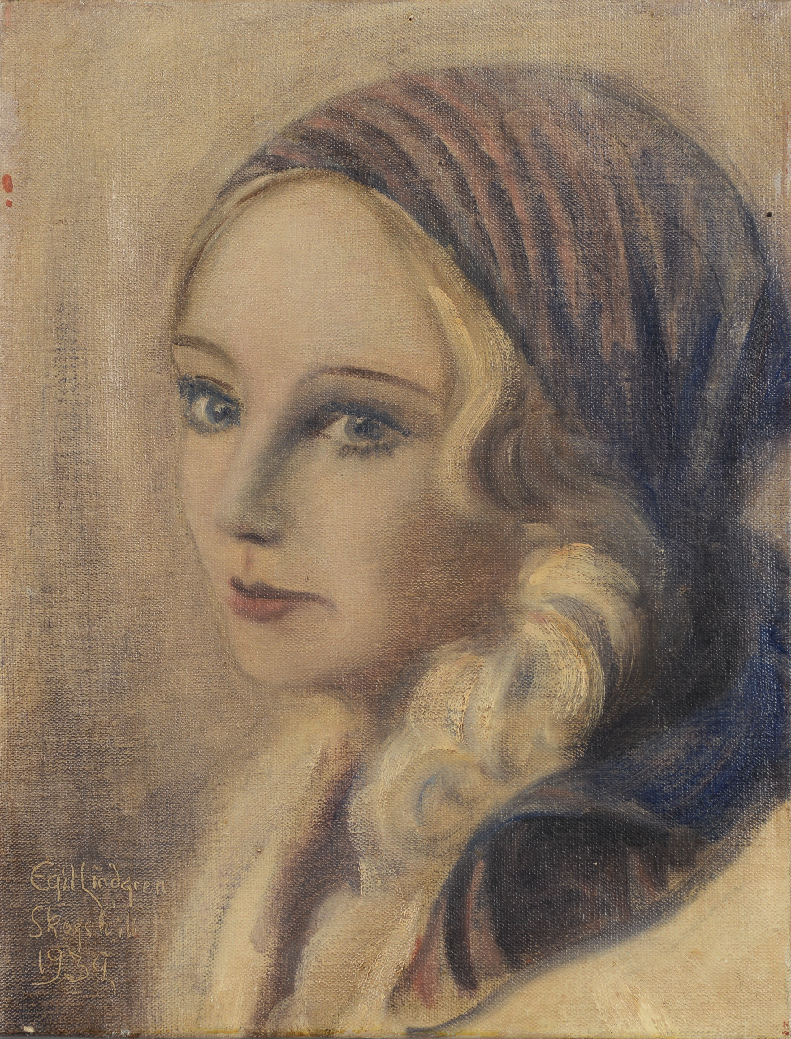 EGIL LINDGREN. "Skogshill", olja på duk, signerad, numrerad 1939.