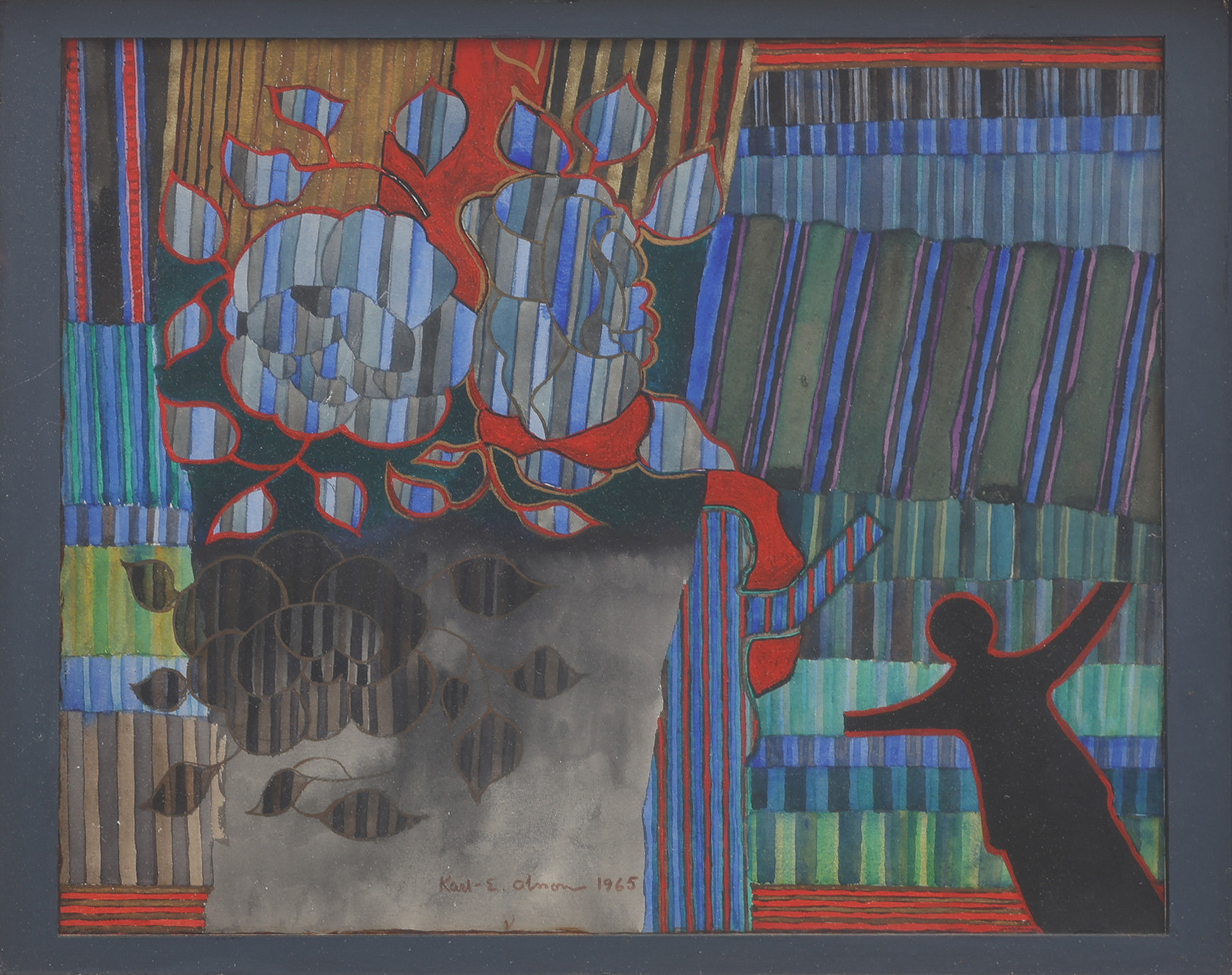 KARL-ERIK OLSSON "SNOGERÖD" 1927-1995. GOUACHE PÅ PAPPER, SIGNERAD OCH DATERAD 1965.