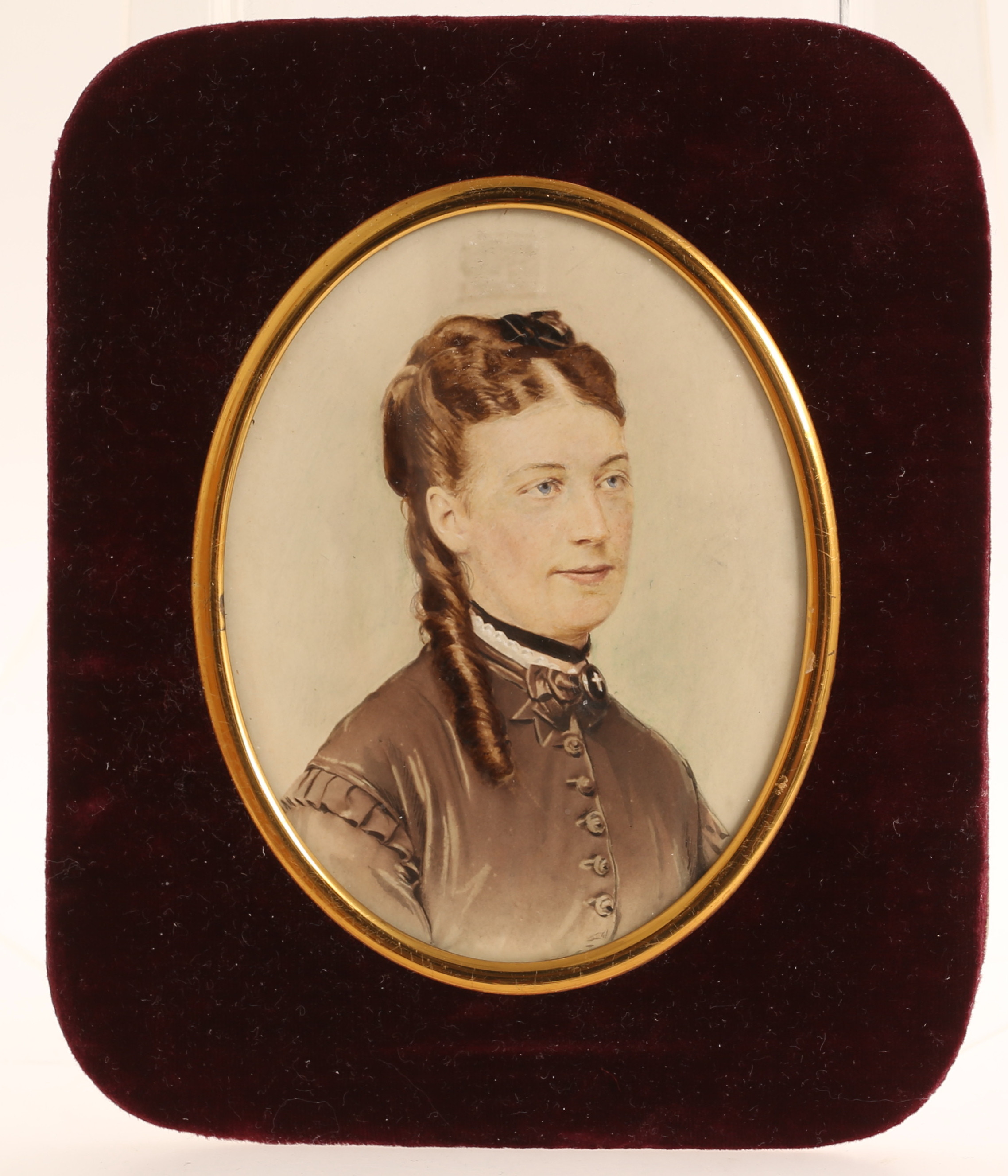 MINIATYRMÅLNING, 1800-tal, signerad, etikett, Köpenhamn.