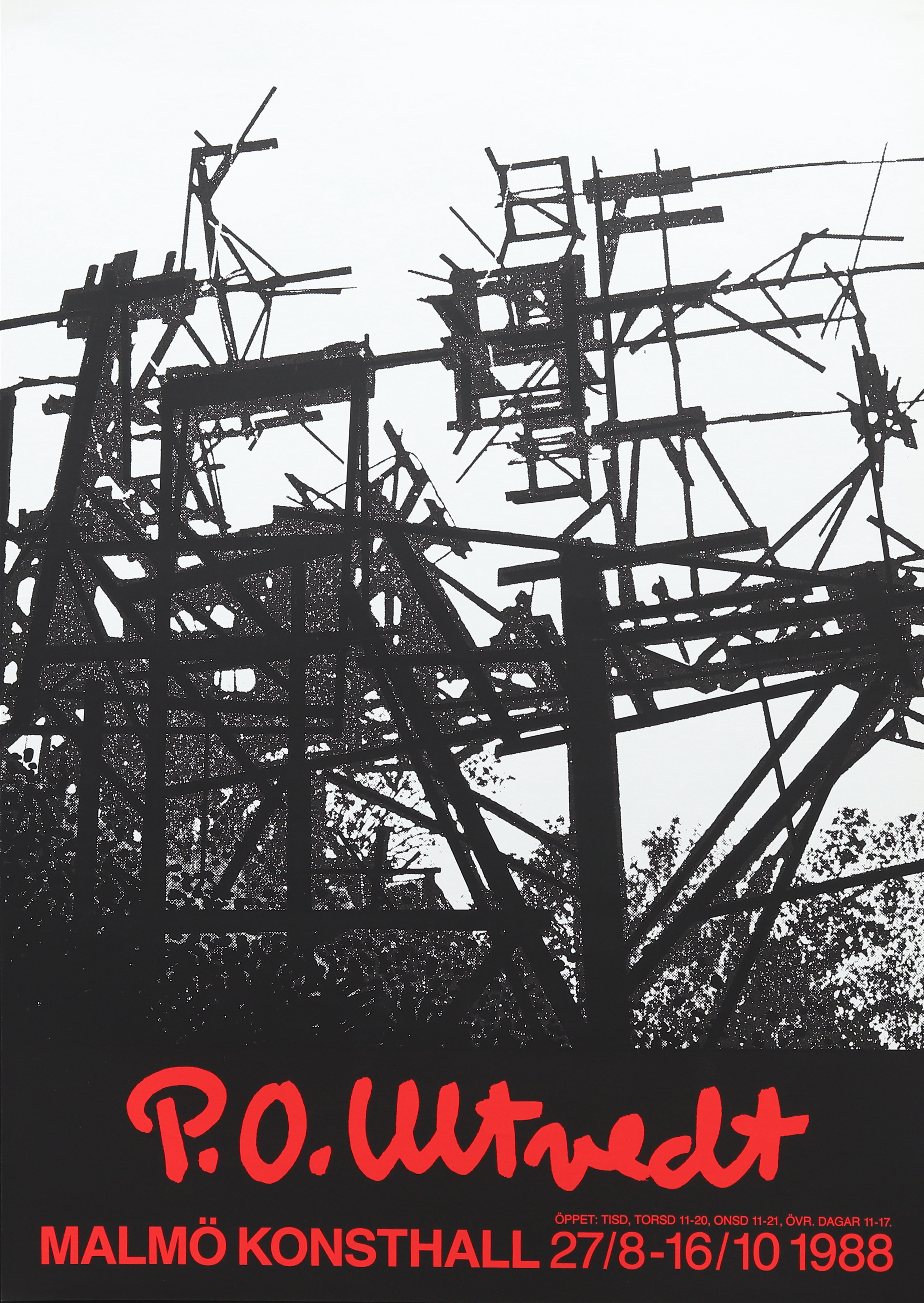 UTSTÄLLNINGSAFFISCH, screentryck, P.O. Ultvedt, Malmö Konsthall.