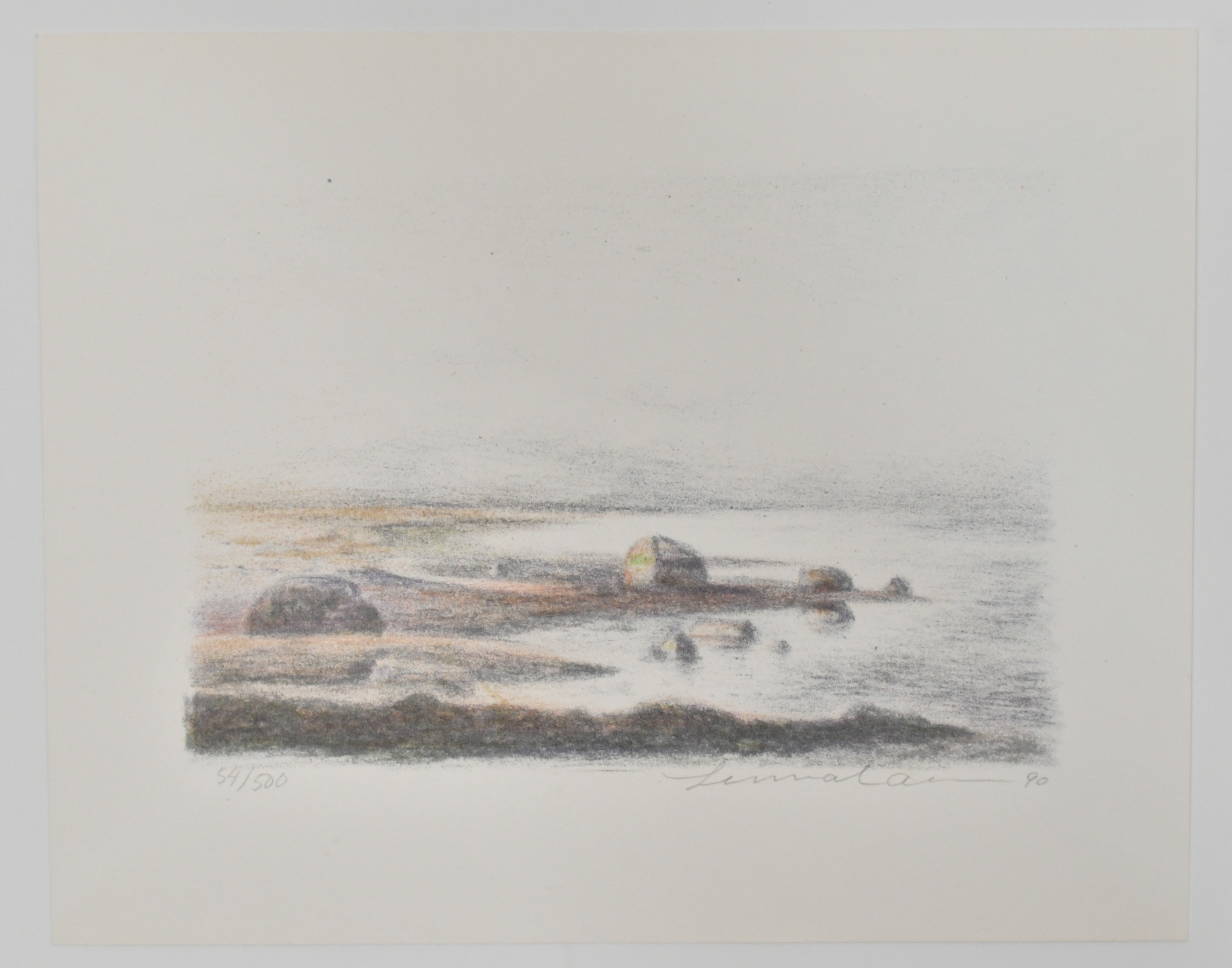 LENNART OLAUSSON. Färglitografi. Vy mot havet. nr 54/500.