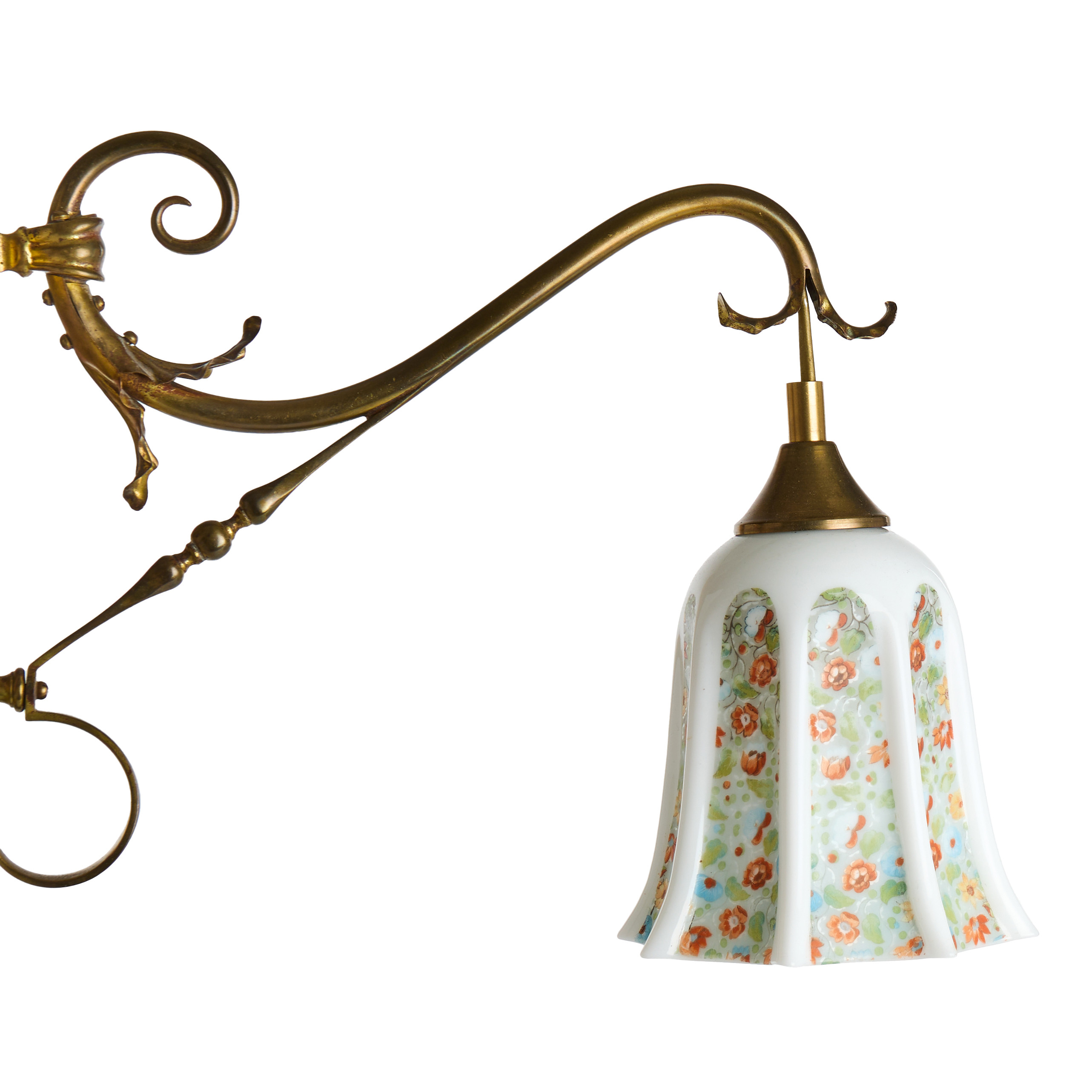 VÄGGLAMPA, General Electric, USA, tidigt 1900-tal. Mässing. Art Nouveau.