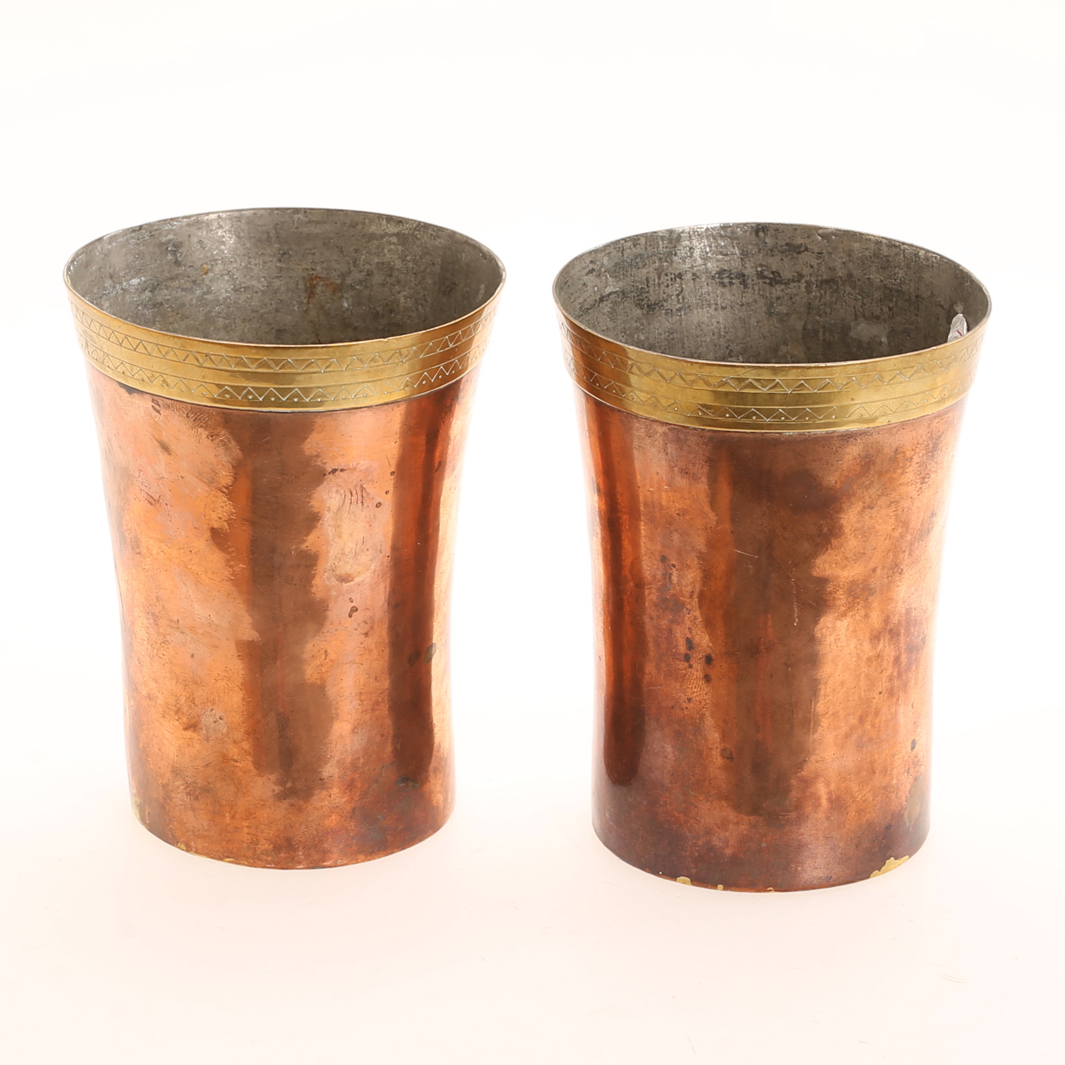 BÄGARE, 2 stycken, koppar, 1800/1900-tal.