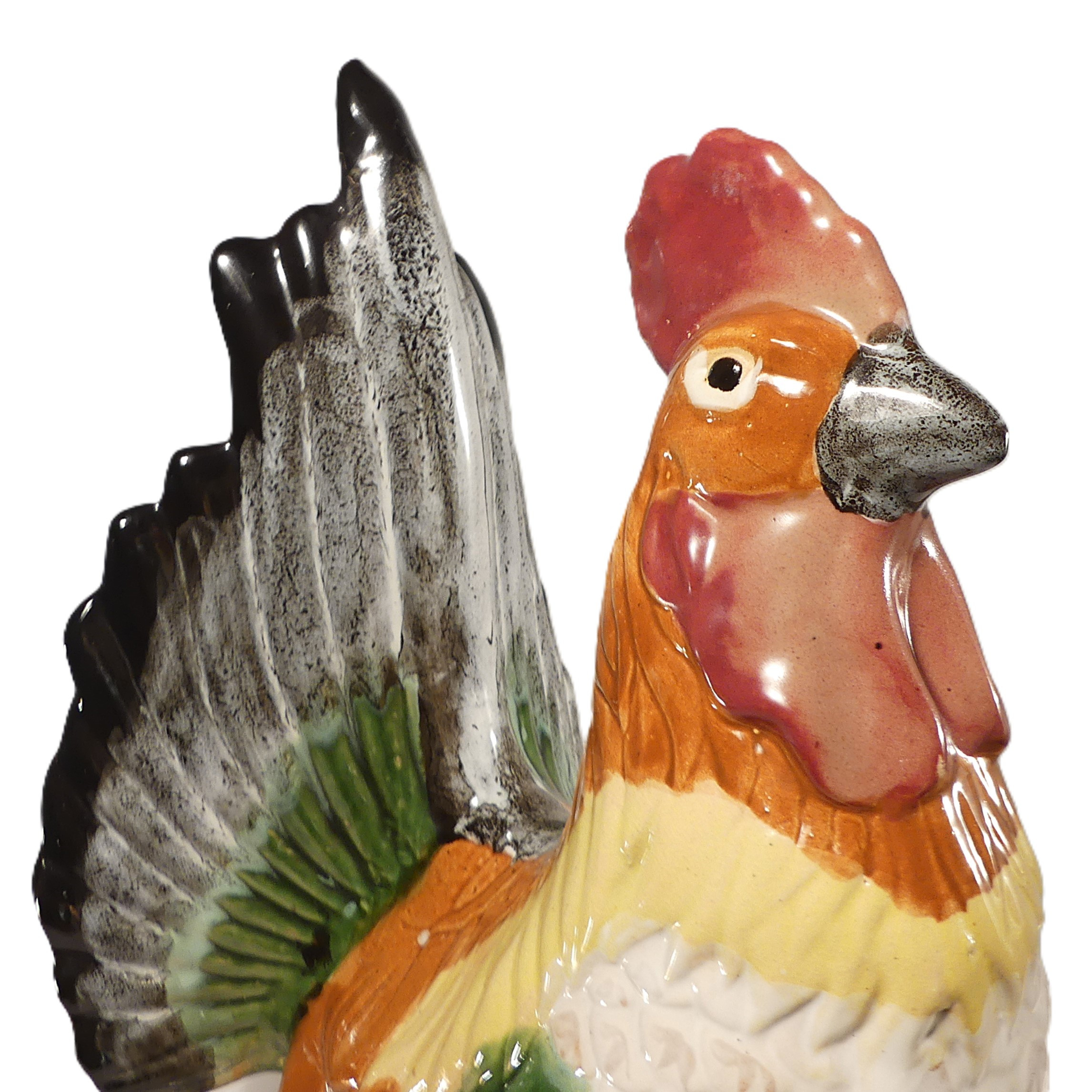 FIGURIN, glaserad keramik, stor tupp.