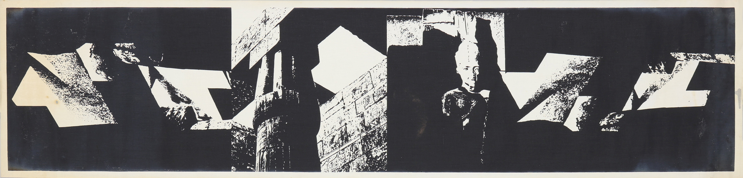 KARL-ERIK OLSSON "SNOGERÖD" 1927-1995. SCREENTRYCK PÅ DUK EFTER FOTOGRAFIER MED MOTIV FRÅN EGYPTEN, OSIGNERAD.