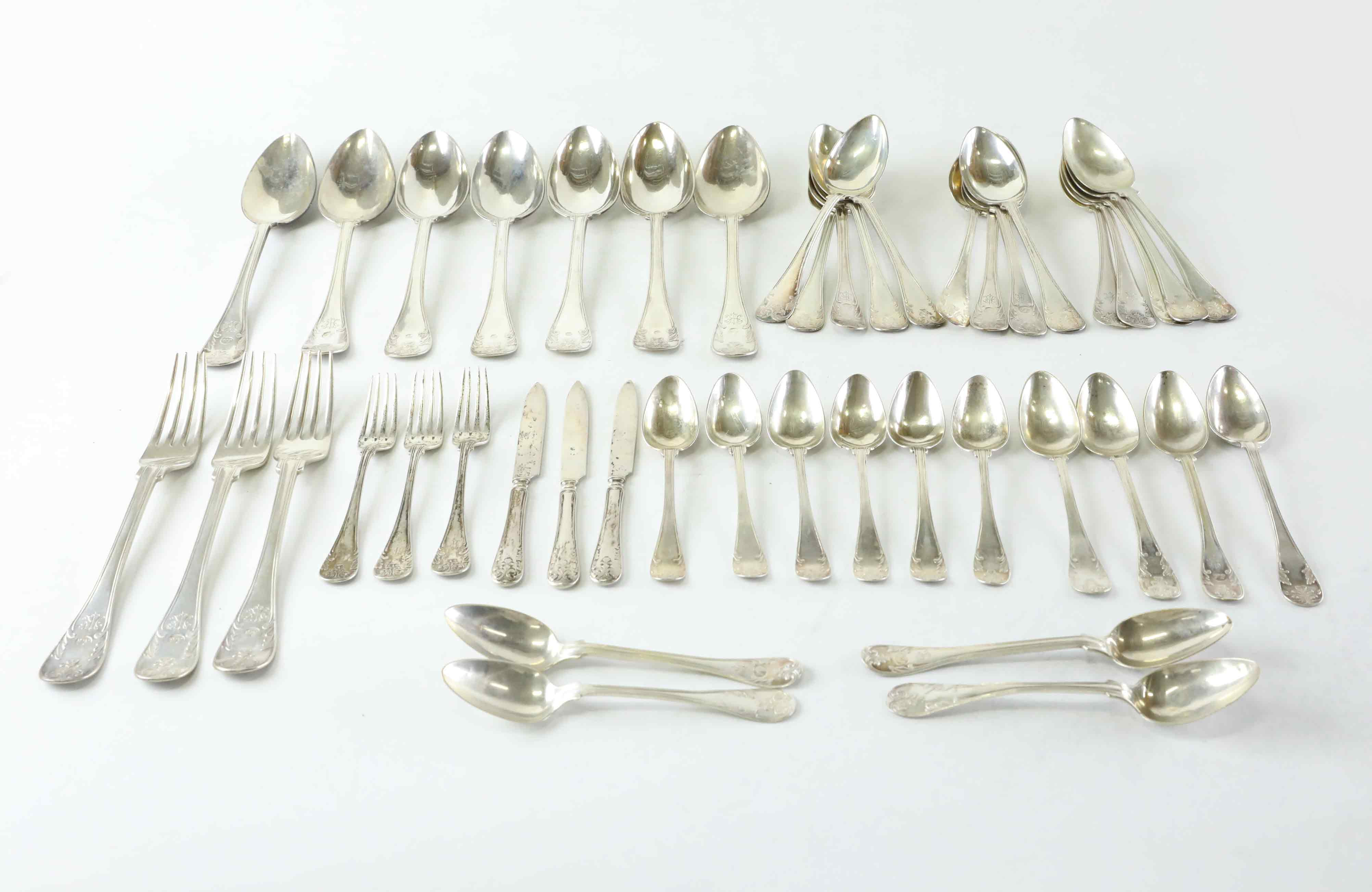 SKEDAR, GAFFLAR, KNIVAR, silver, Gammal Fransk-modell, Bla Stockholm