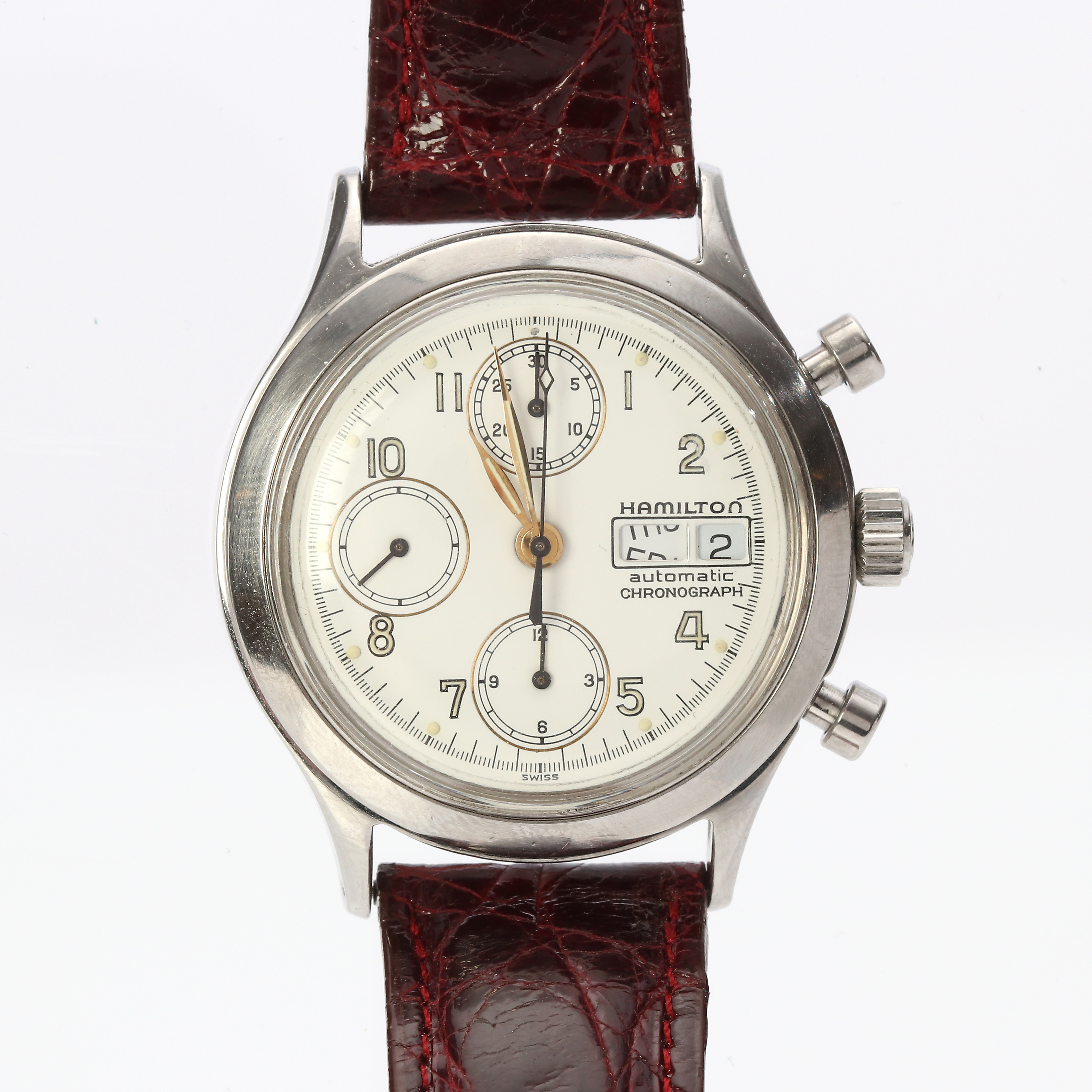 HAMILTON AUTOMATIC DAYDATE, ARMBANDSUR. Boett i stål, kronograf.