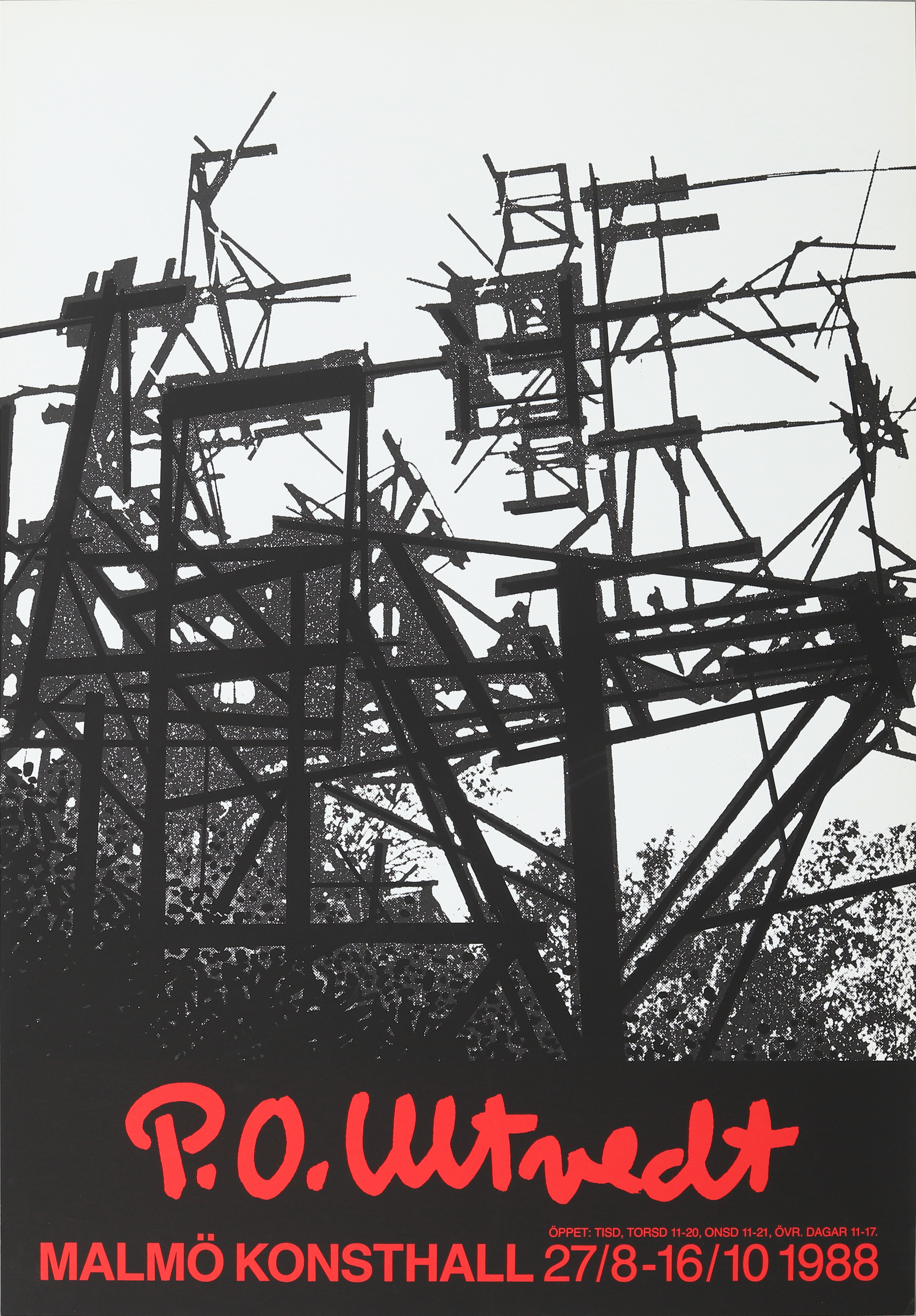 PER-OLOF ULTVEDT. Utställningsaffisch, Malmö Konsthall 1988.