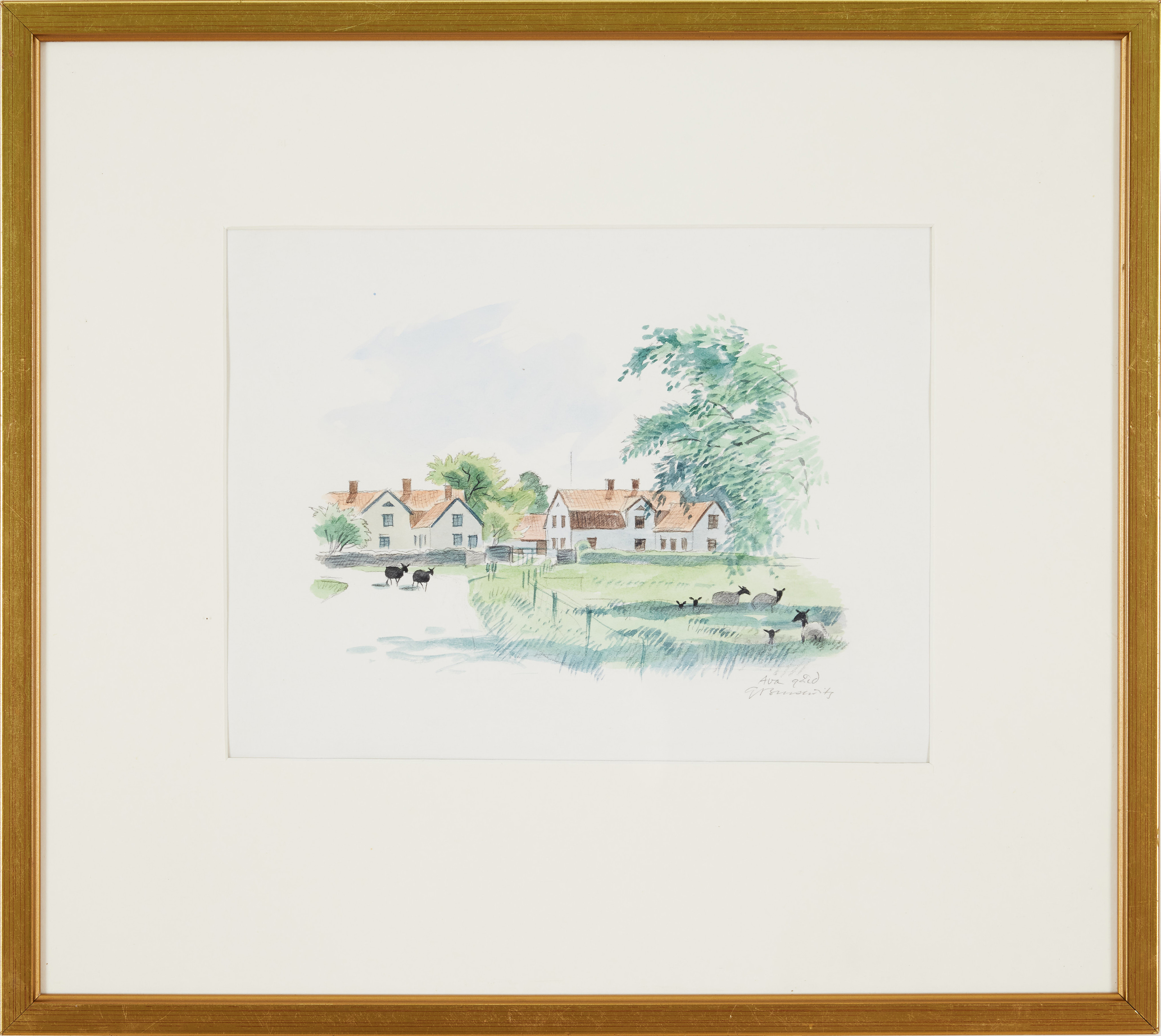 GUNNAR BRUSEWITZ. "Ava gård" ur "Naturvandringar på Fårö".