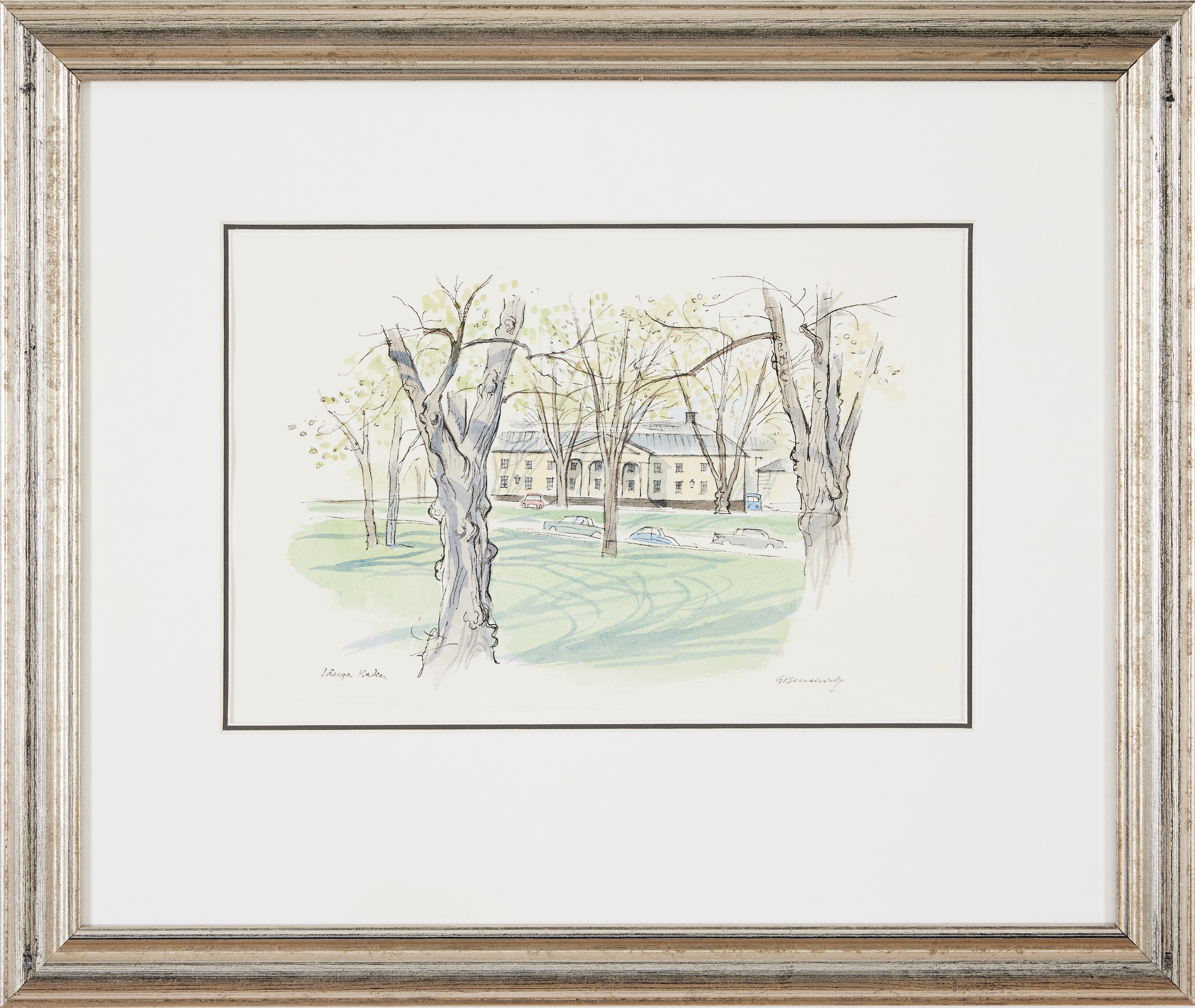 GUNNAR BRUSEWITZ. "Långa raden" ur "Drottningholm slottet vid vattnet".