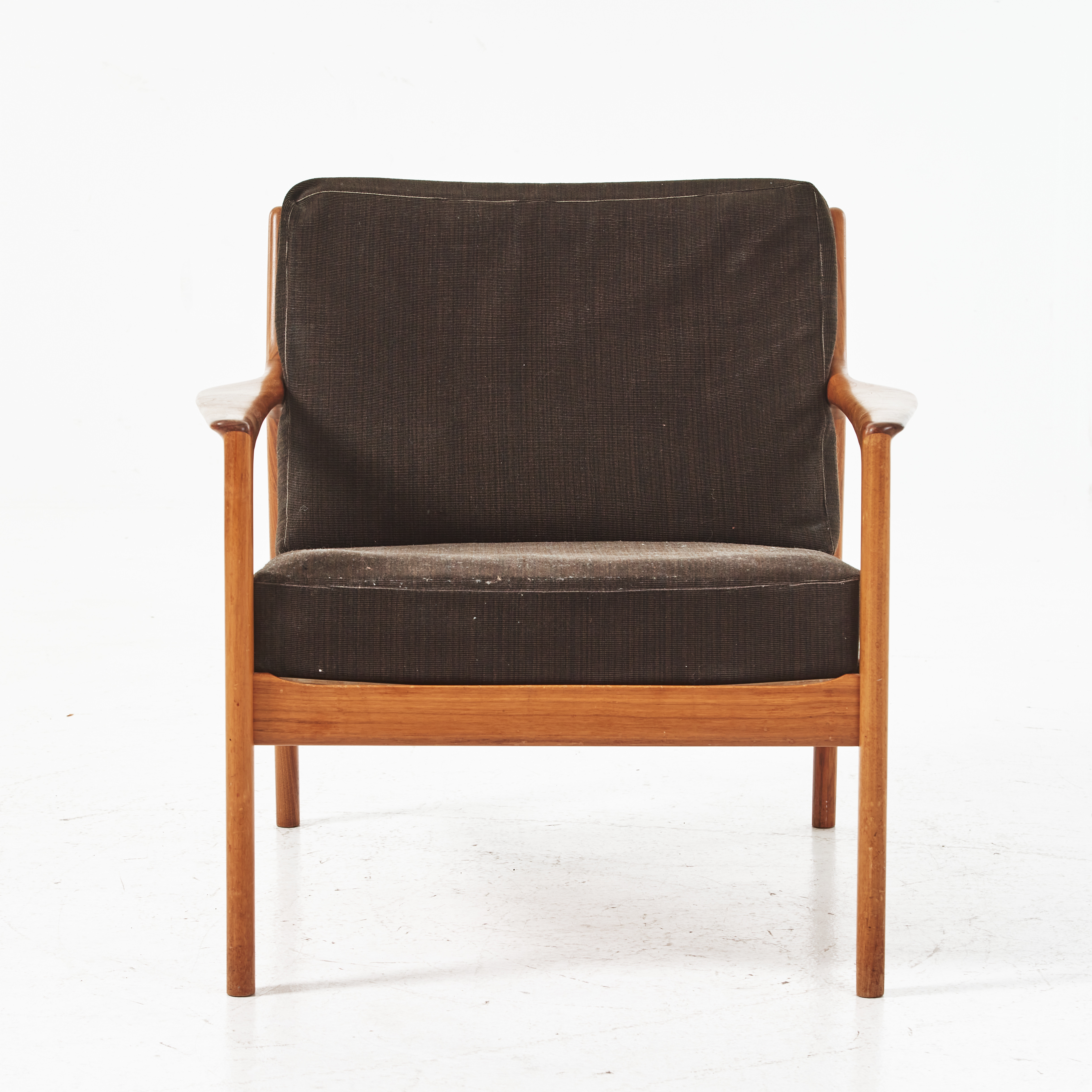 FOLKE OHLSSON. "USA-75", fåtölj, Dux, 1960-tal, teak, lösa plymåer.