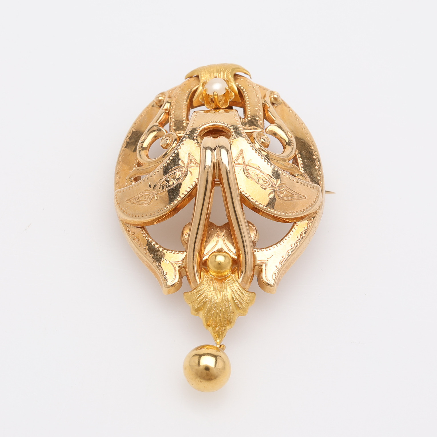 BROSCH/HÄNGE, 18K GULD, GUSTAF DAHLGREN & CO, MALMÖ, 1943, CA. 9,7 GRAM.