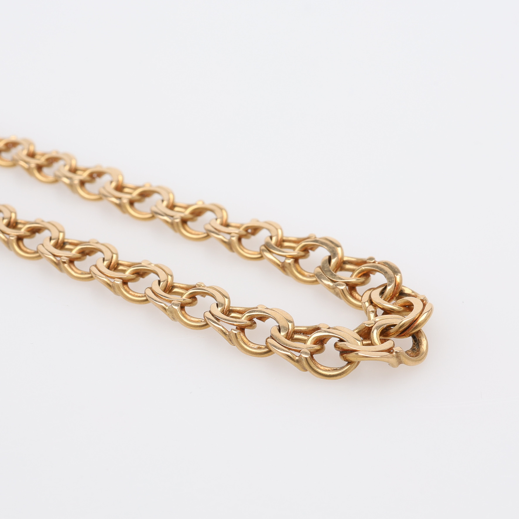 COLLIER, 18K GULD, DOSERAD BISMARCKLÄNK, CA. 16,1 GRAM.