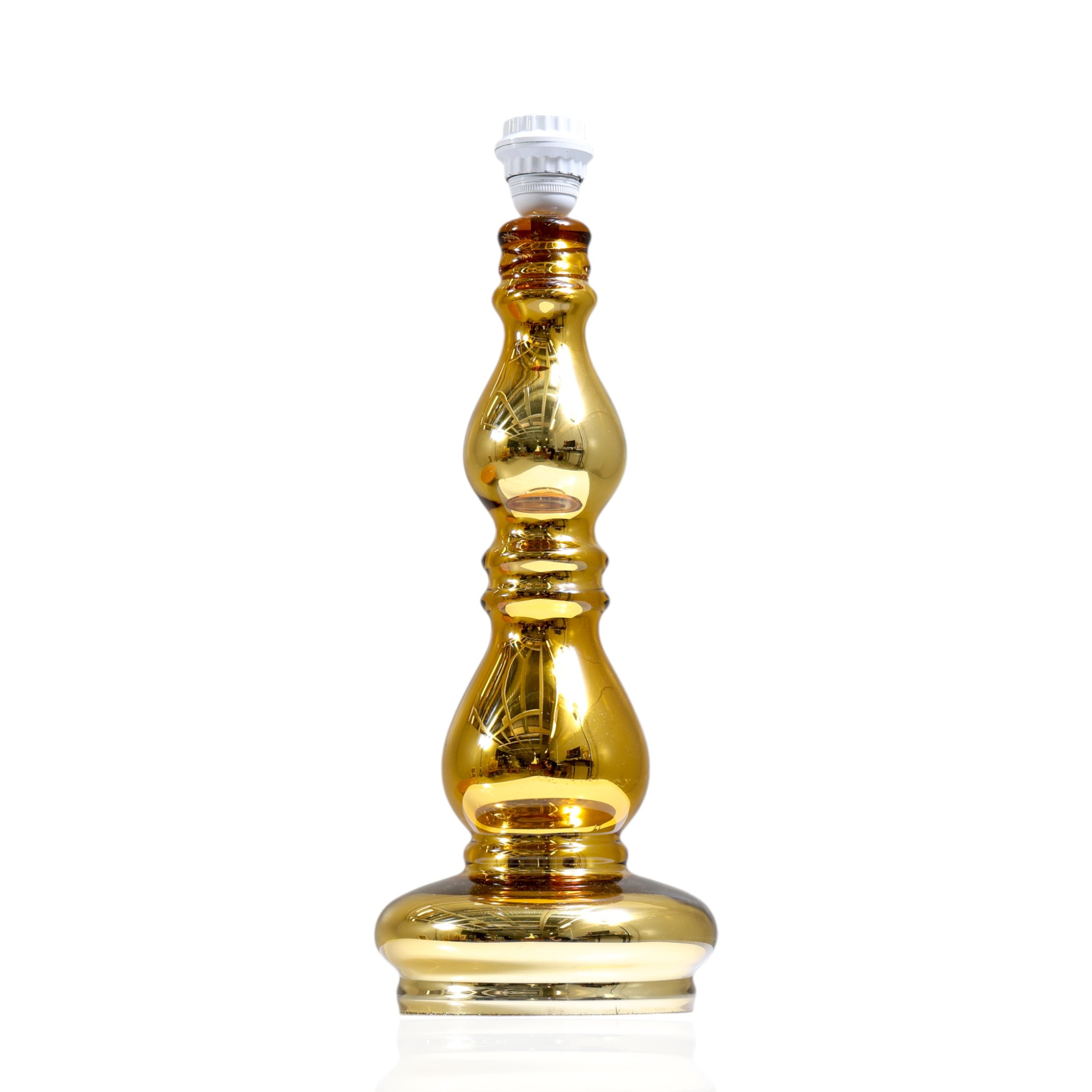 BORDSLAMPA, glas med invändig förgyllning, Rosdala Glasbruk, 1960/70-tal.