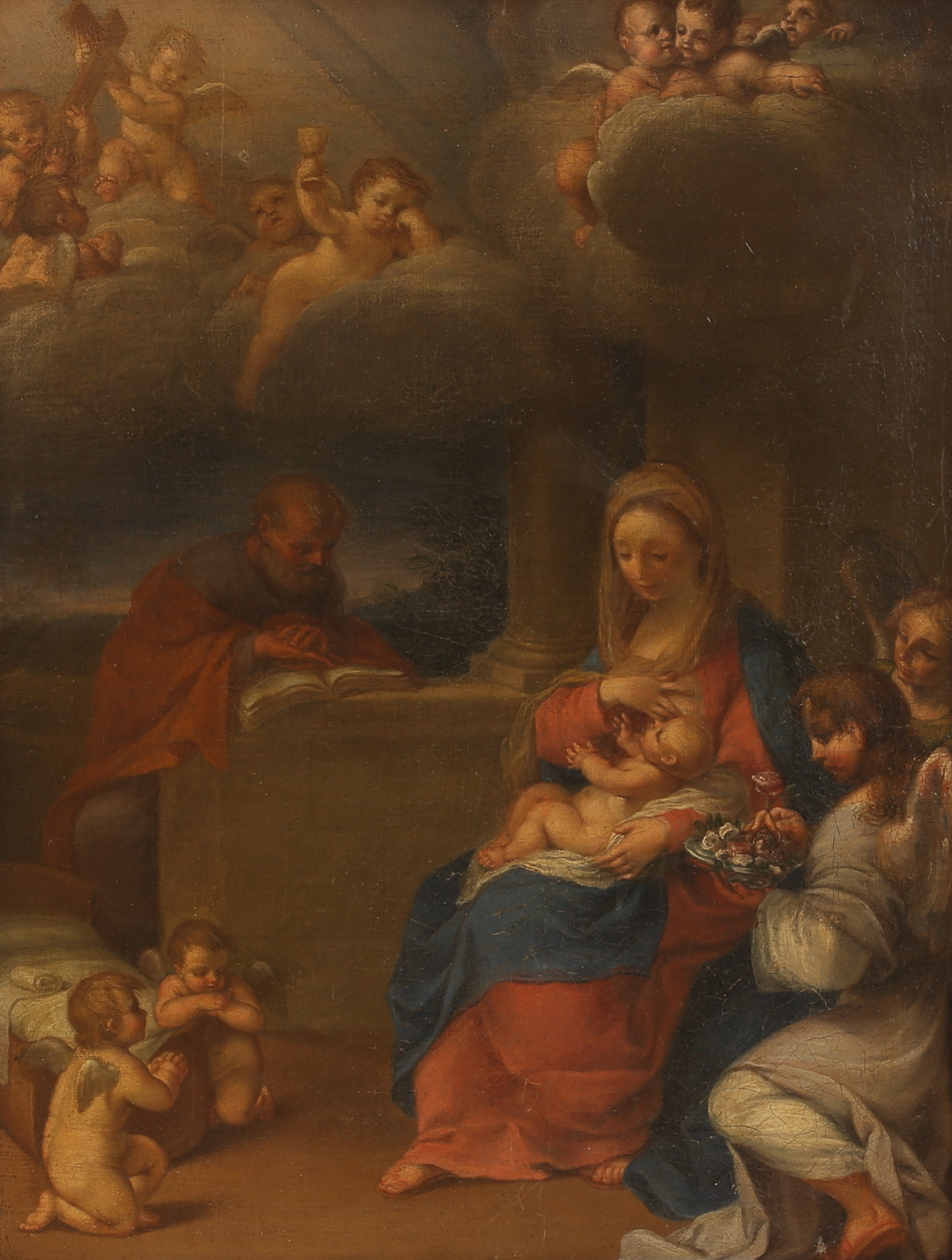 OKÄND KONSTNÄR, olja på duk, 1700/1800-tal.