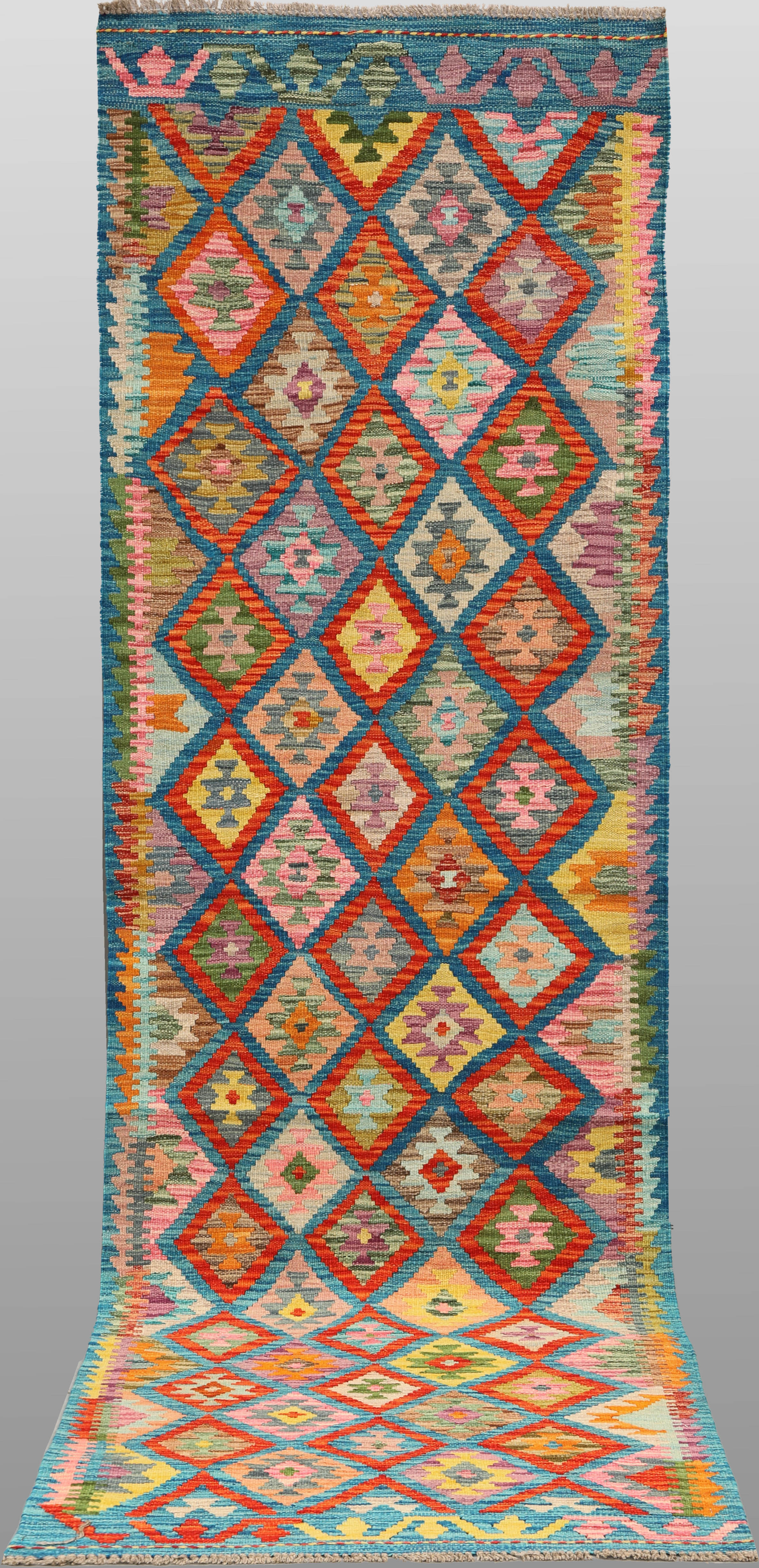 ORIENTMATTA. Kelim klassisk design gallerimodell, 288 x 82 cm.