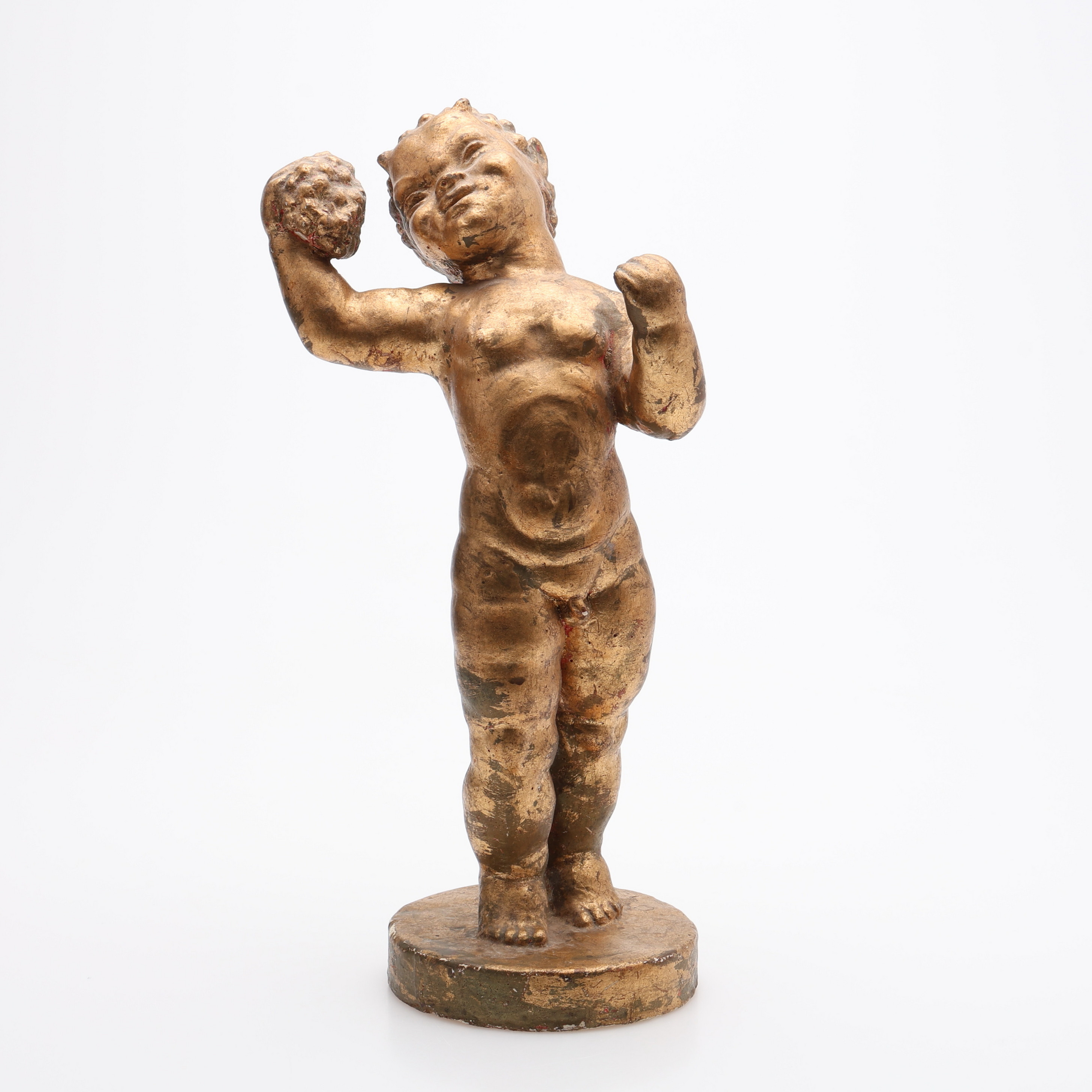 KARIN NORELIUS. SKULPTUR I FORM AV BEHORNAD GOSSFIGUR.