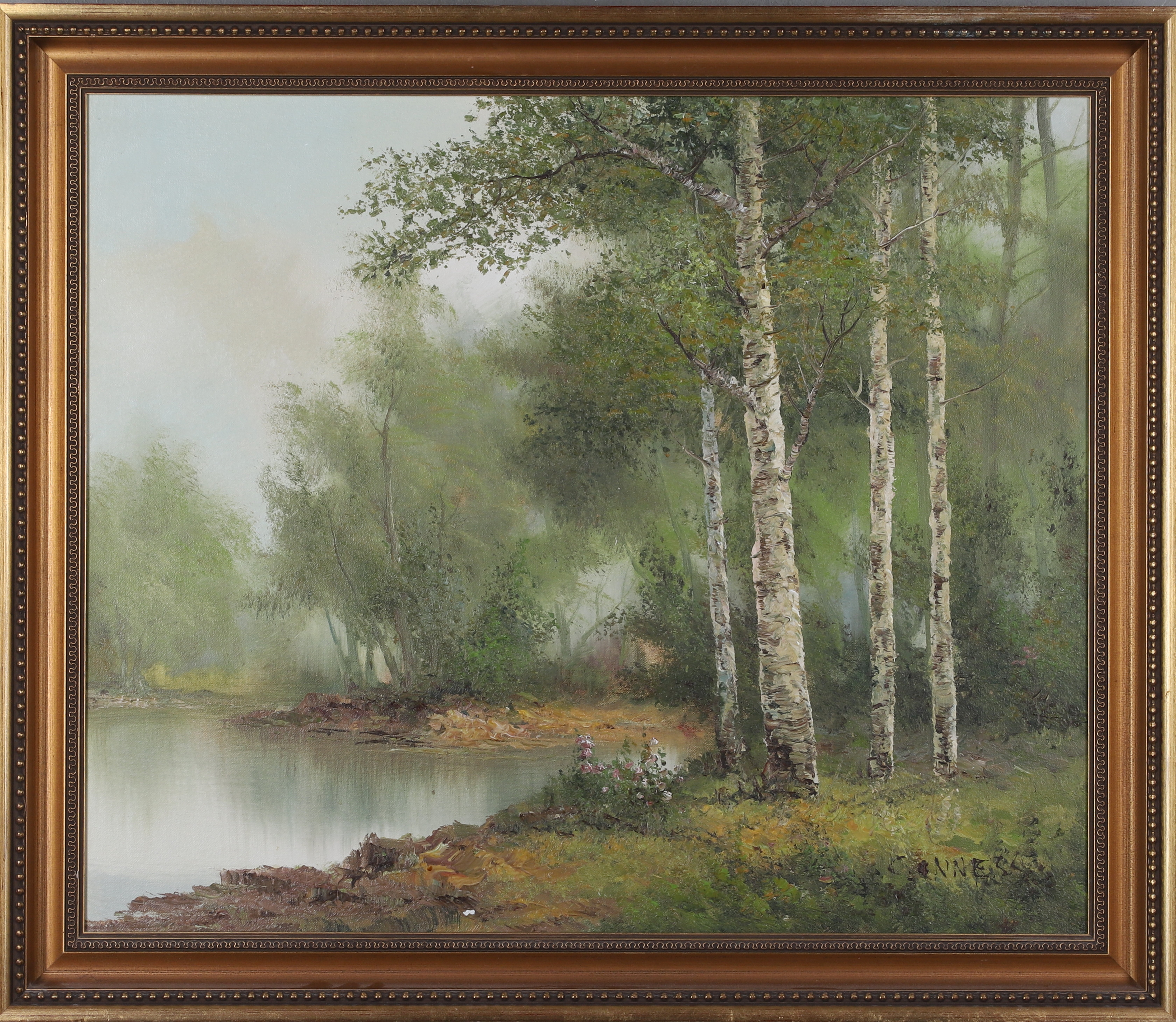 CLARA INNESS, olja på duk, landskapsmotiv, 1900-talets första hälft.
