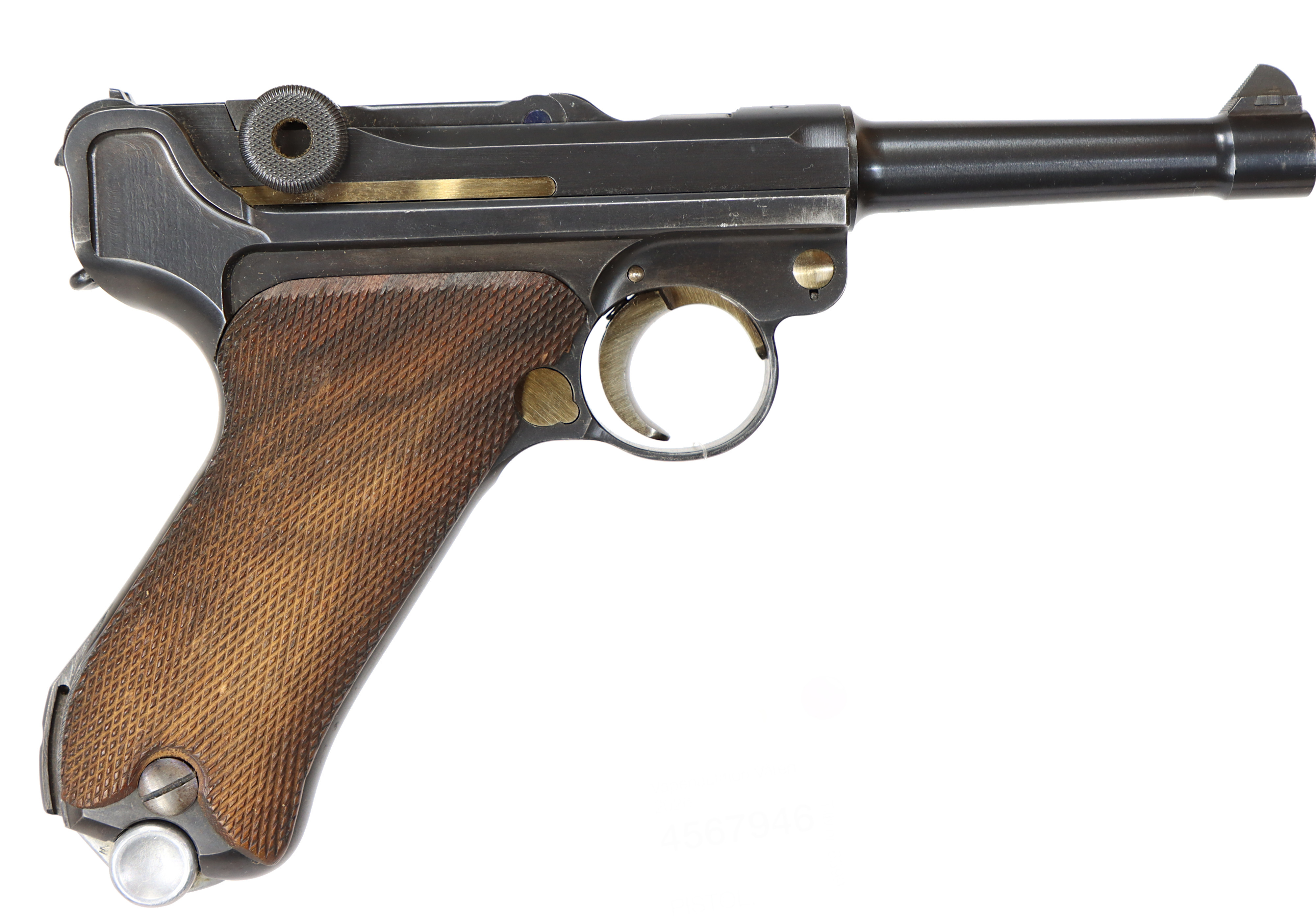 PISTOL, fabrikat Mauser, modell P08, kaliber 9x19, tillv.nr 6399, se-nr SE0143458.