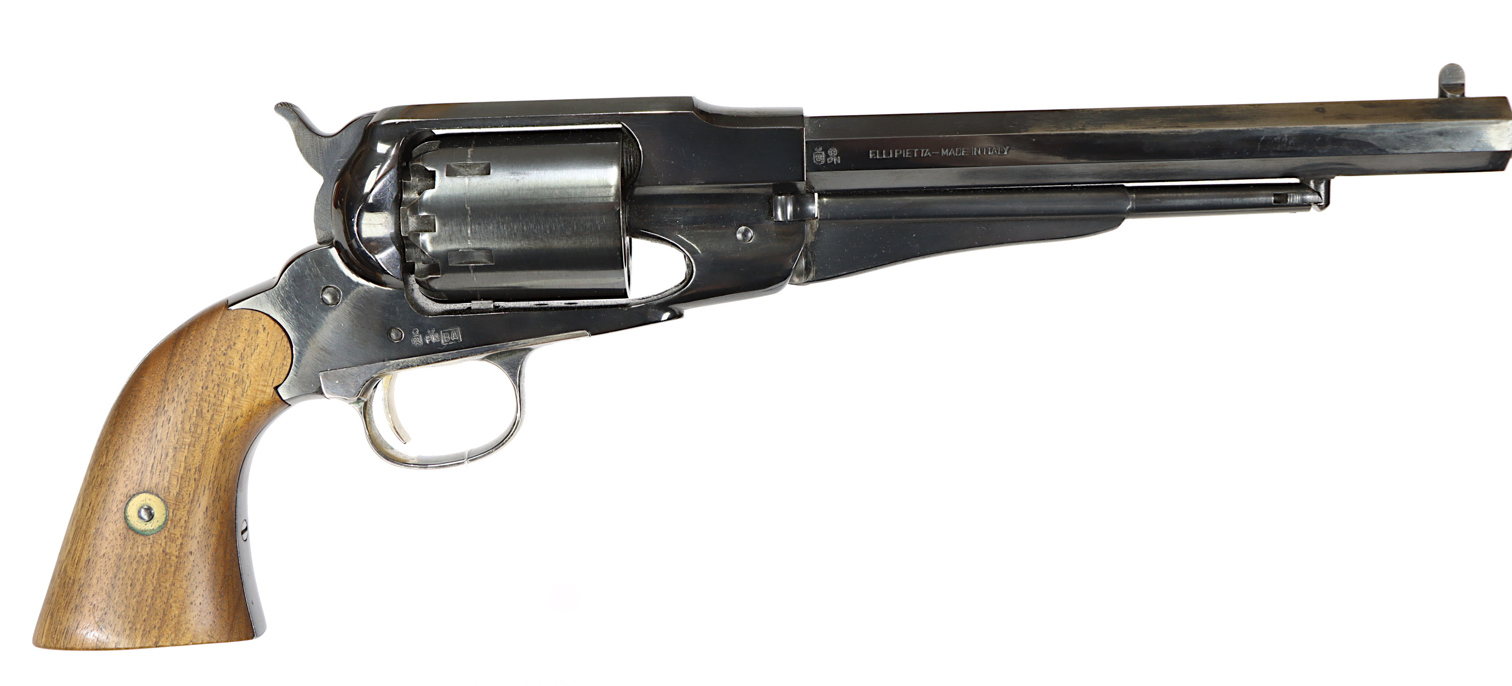 REVOLVER, fabrikat F.Llipietta, modell 1858 Army New Model, kaliber .44 Svartkrut, tillv.nr A2309, se-nr SE0143459.