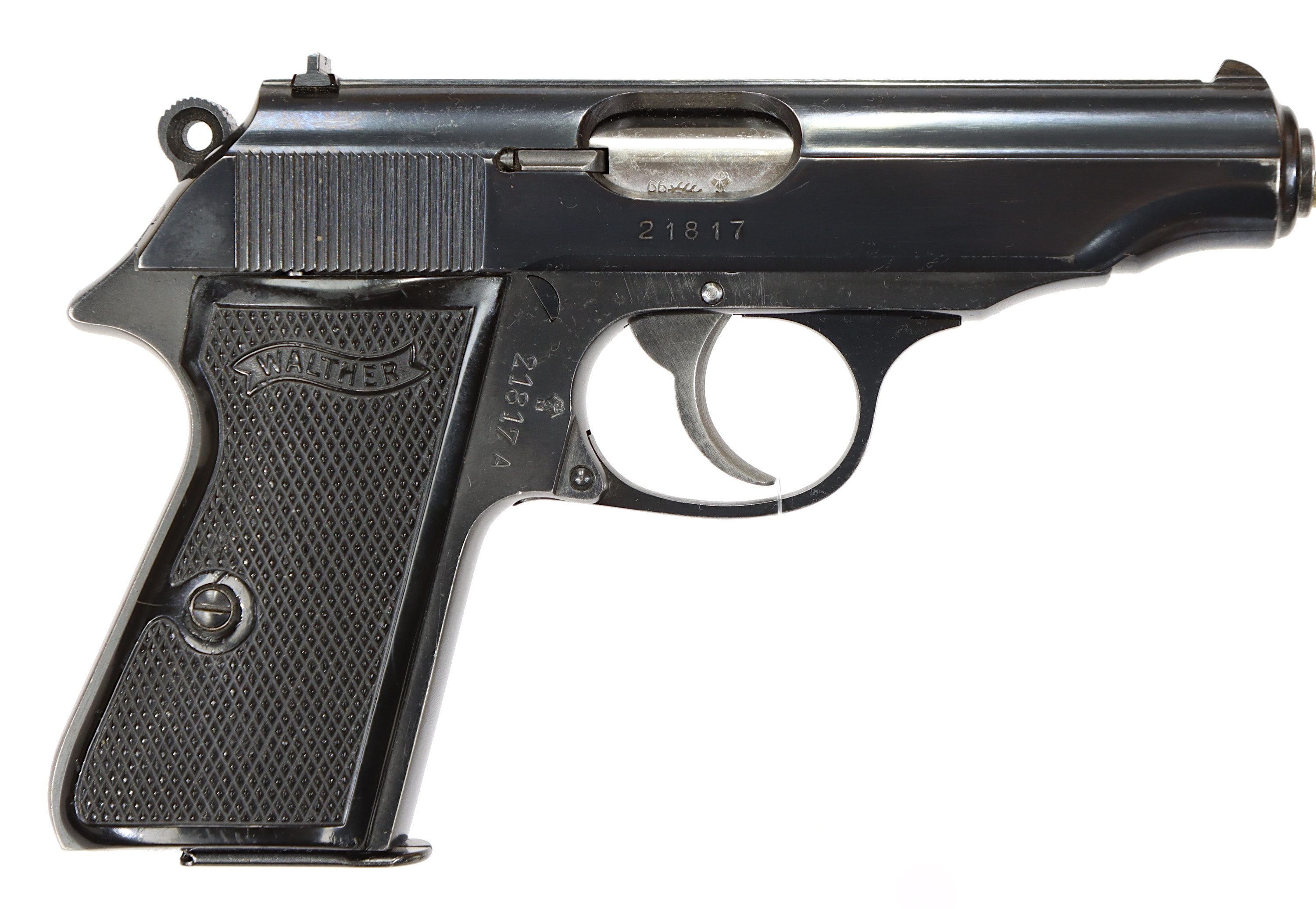 PISTOL, fabrikat Walther, modell PP, kaliber .380 ACP, tillv.nr 21817, se-nr SE0143471.