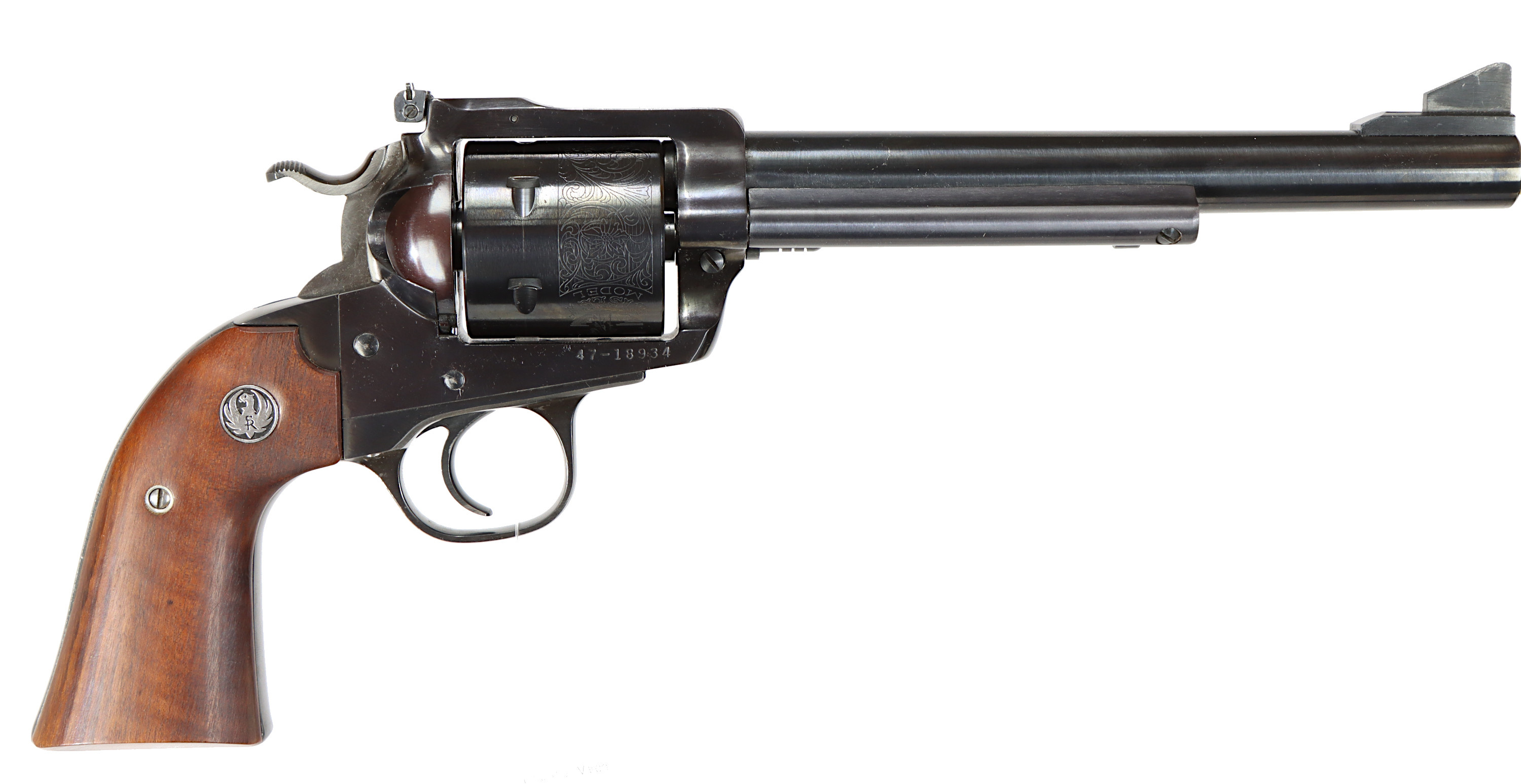 REVOLVER, fabrikat Ruger, modell New Model Blackhawk Bisley, kaliber .45 Colt, tillv.nr 47-18934, se-nr SE0143461.