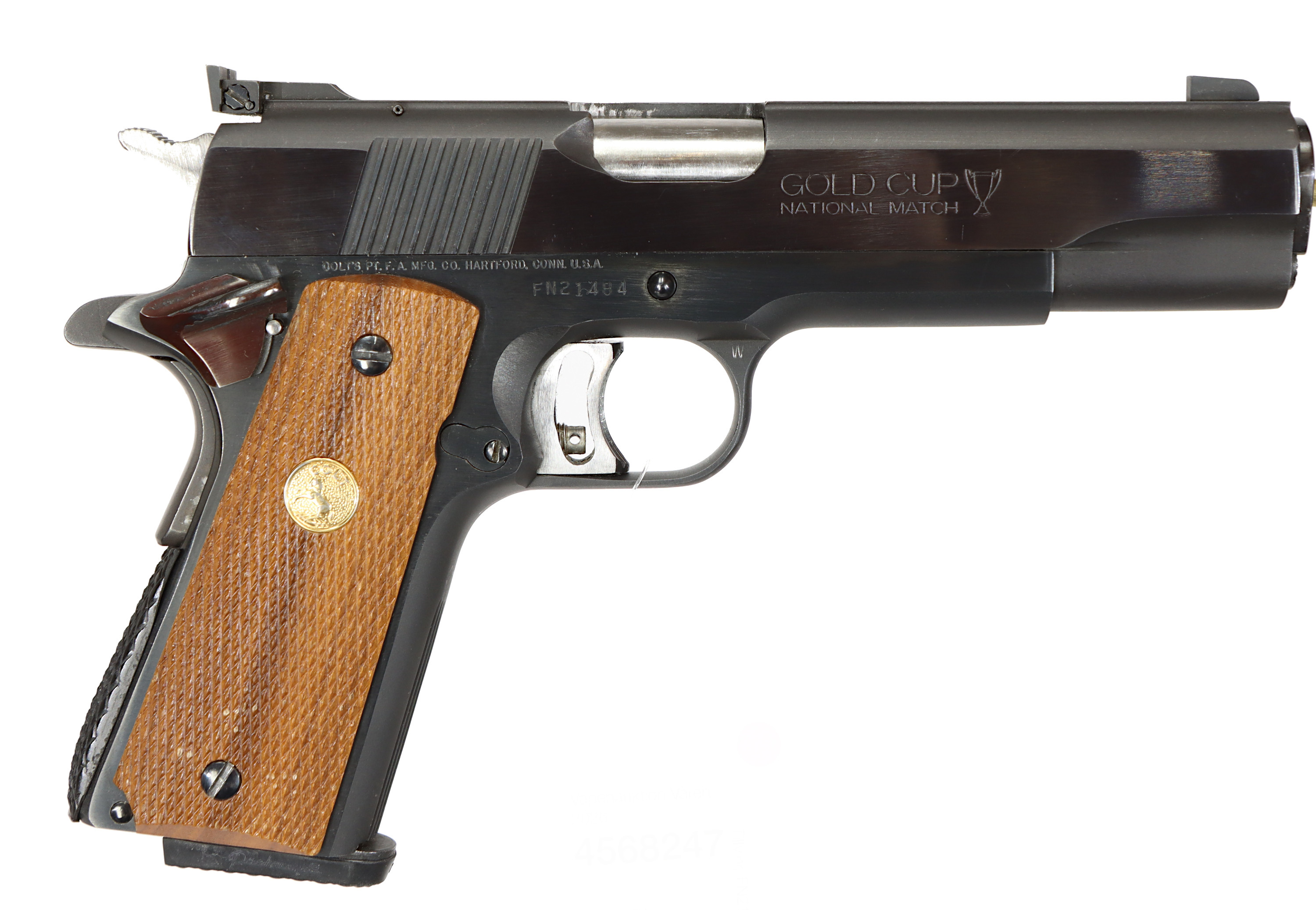 PISTOL, fabrikat Colt, modell Gold Cup Serie 80, kaliber .45 ACP, tillv.nr FN21484.