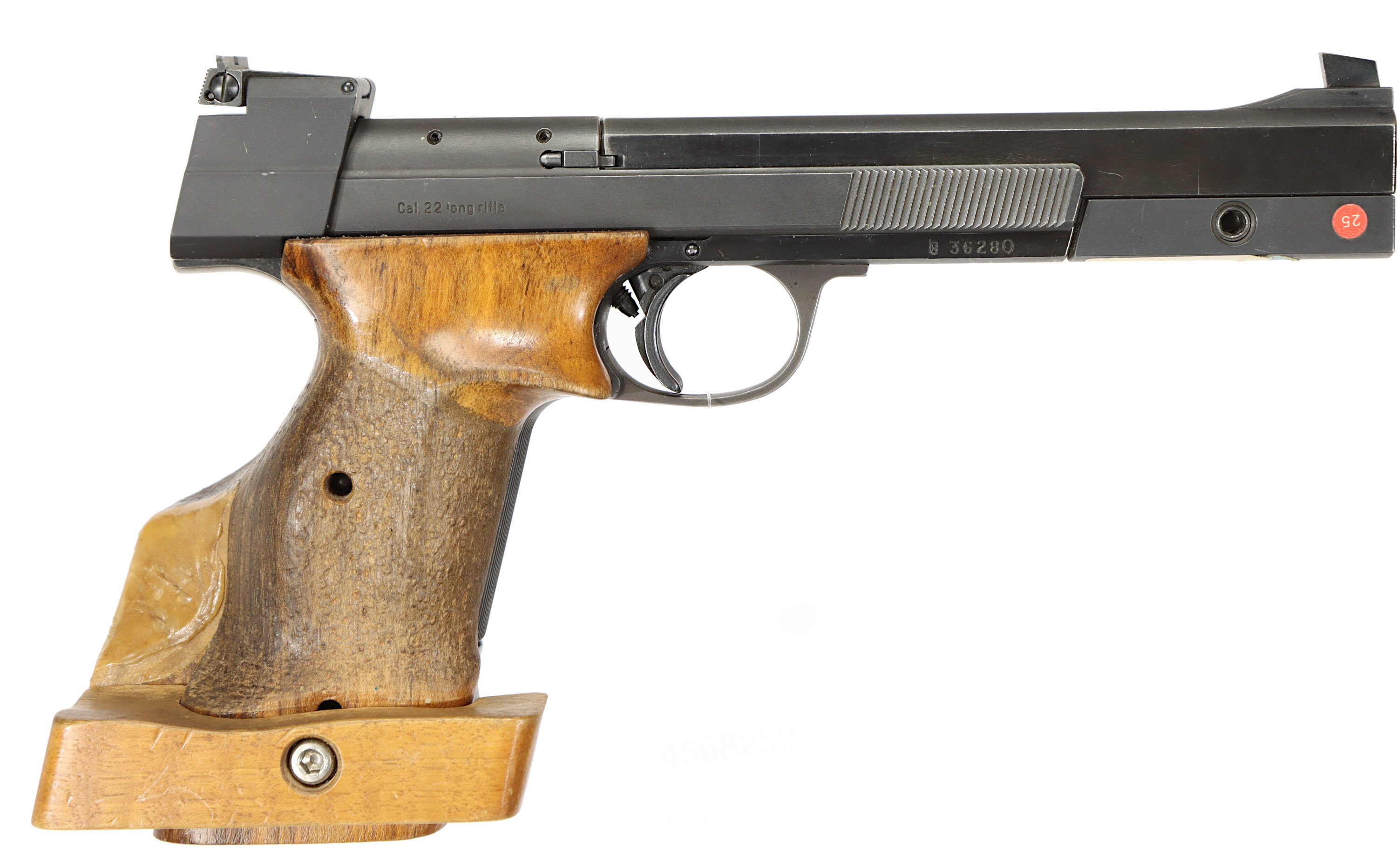 PISTOL, fabrikat Hämmerli, modell 208, kaliber .22lr, tillv.nr G36280, se-nr SE0143473.