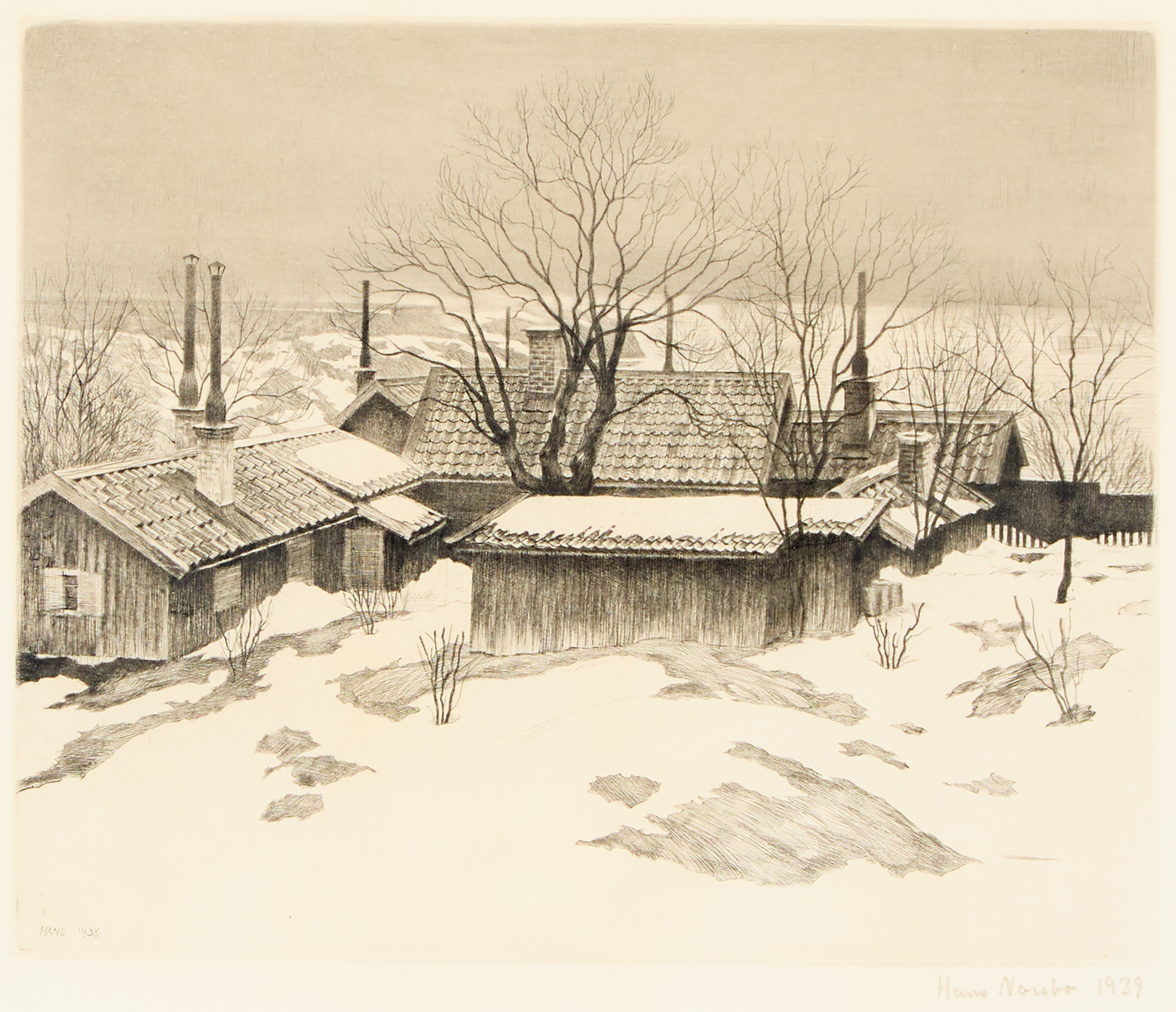 HANS JOHANSON NORSBO. "Kåkar på Åsöberget", 1938-39.