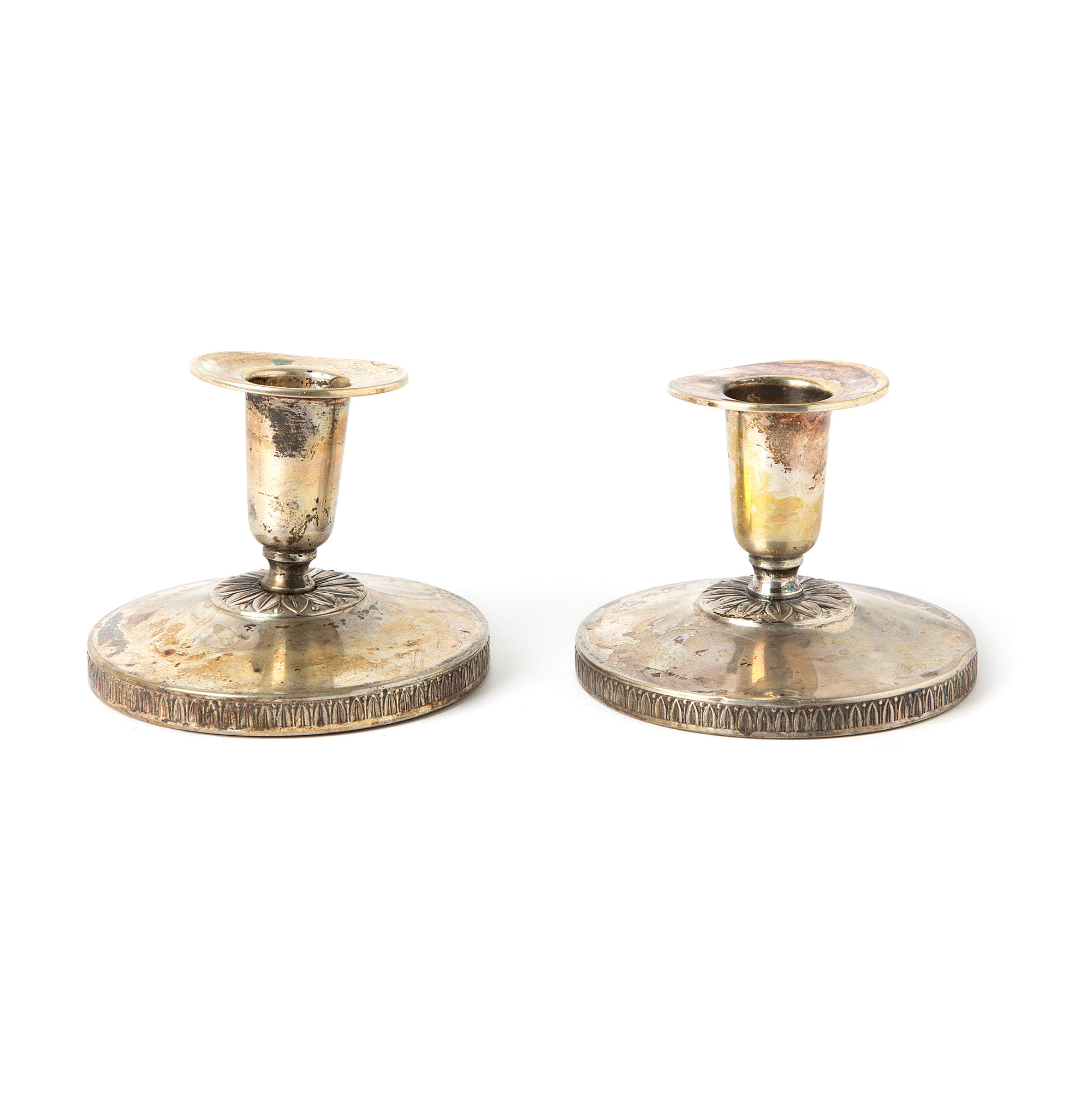 Ljusstakar. Ett par, silver, 1900-tal.