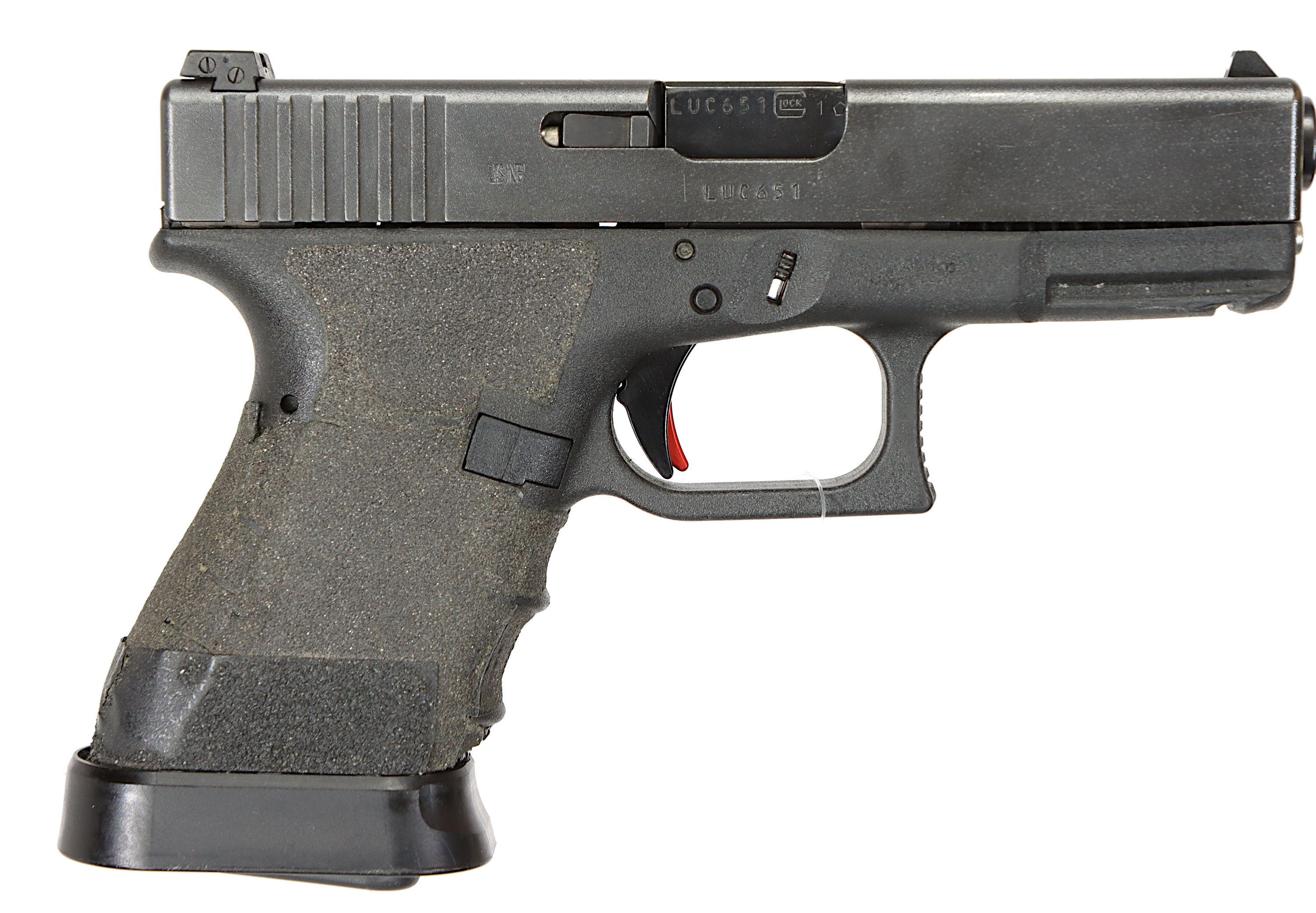 PISTOL, fabrikat Glock, modell 19, kaliber 9mm (9x19), tillv.nr LUC651.