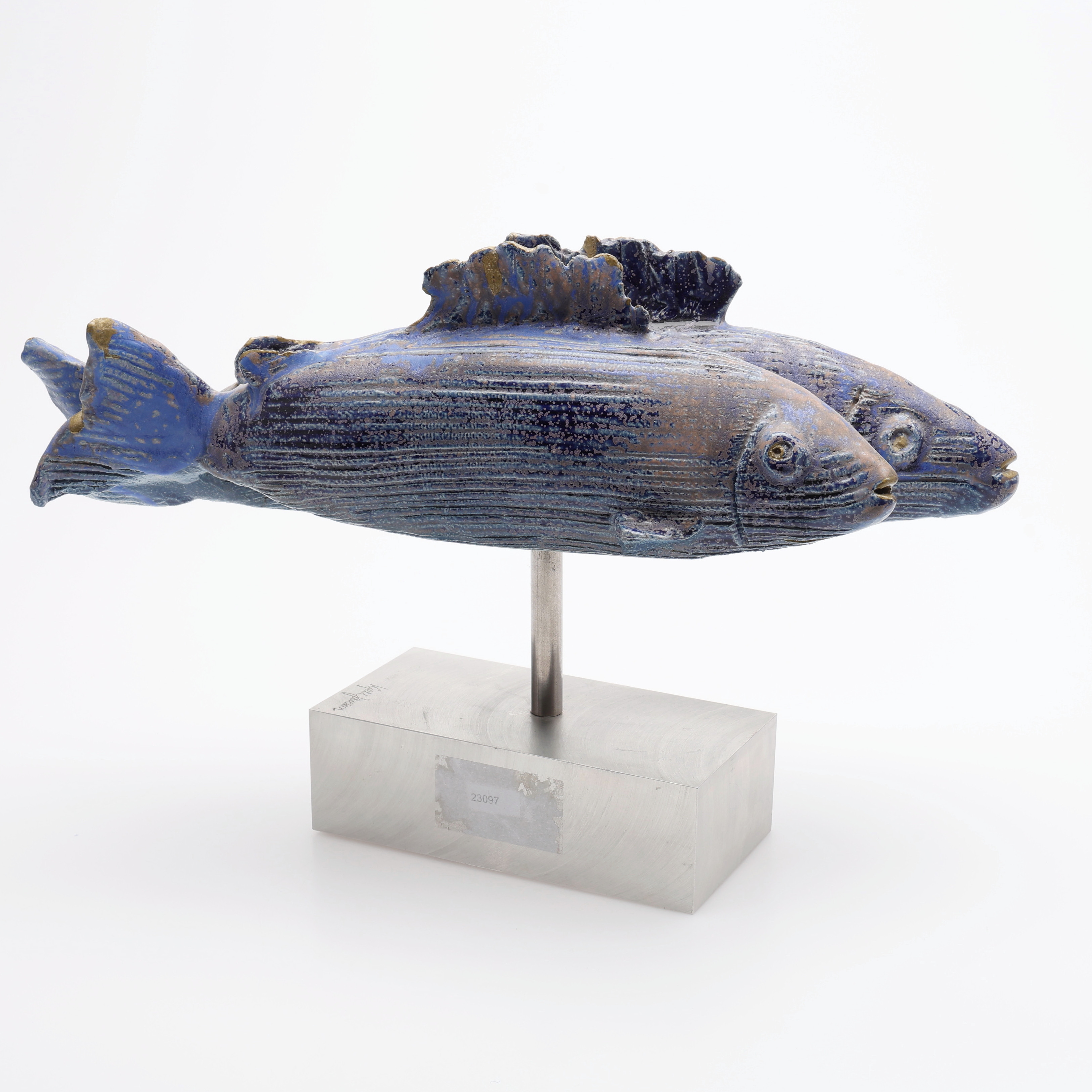 KJELL JANSSON. SKULPTUR I FORM AV TVÅ FISKAR.