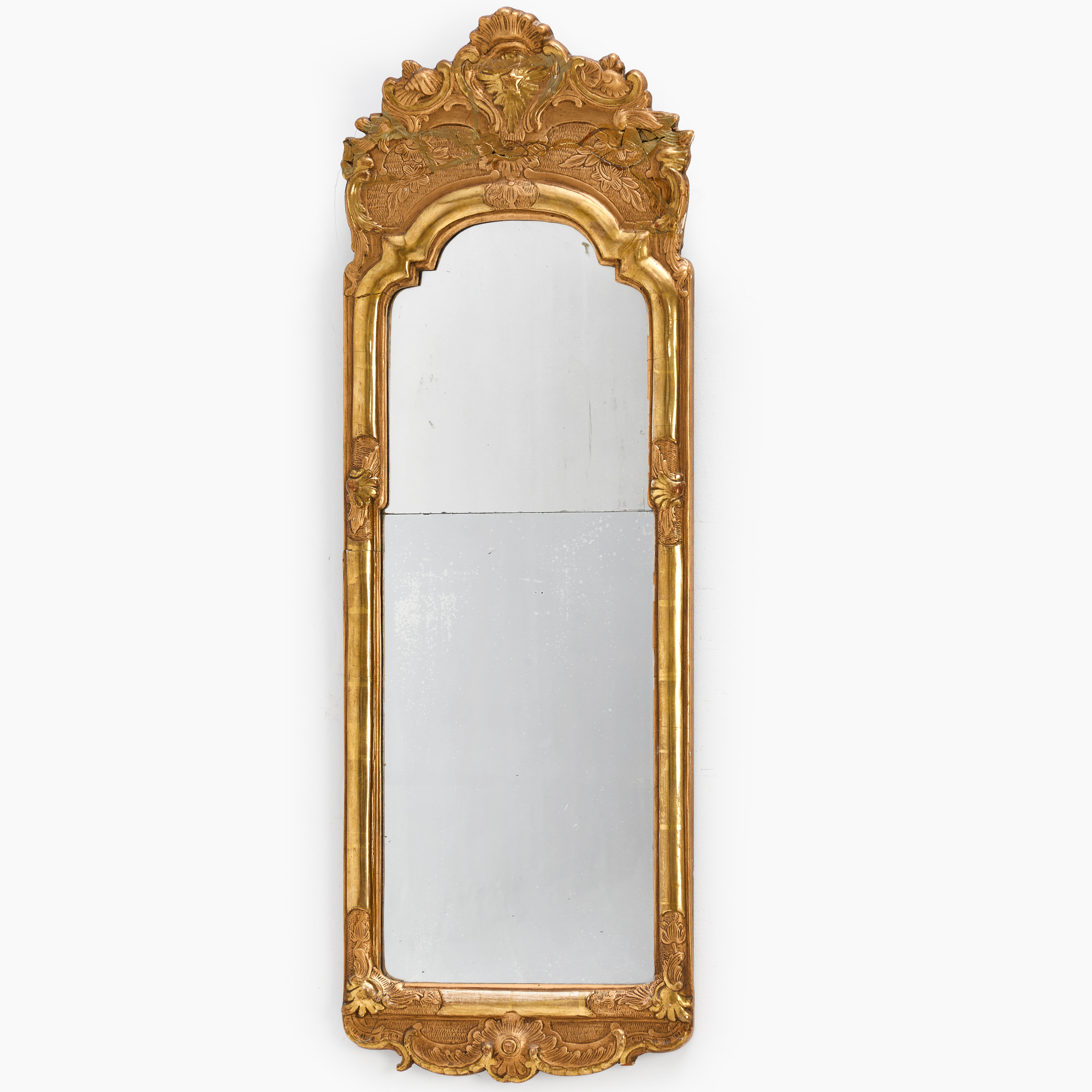 SPEGEL, 1700-tal, krön med dekor av polstjärnan.