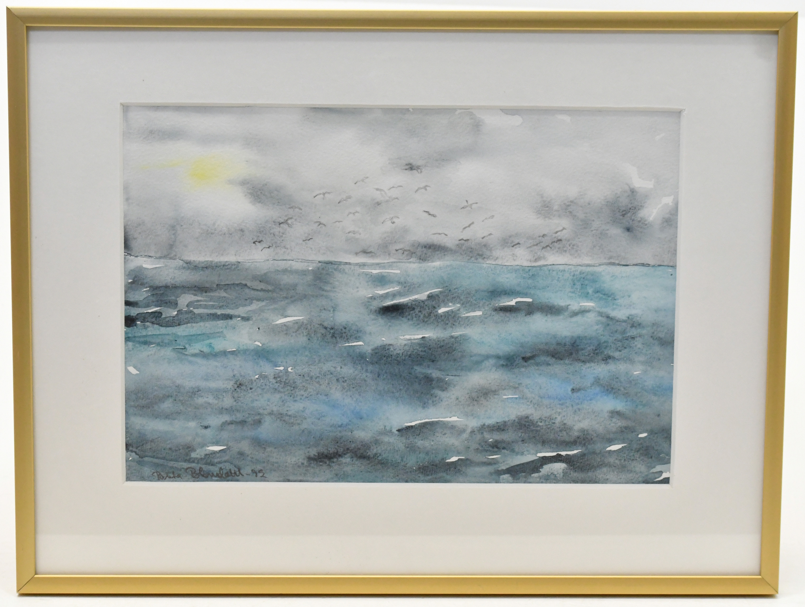 OIDENTIFIERAD KONSTNÄR. Havsmotiv. Akvarell.