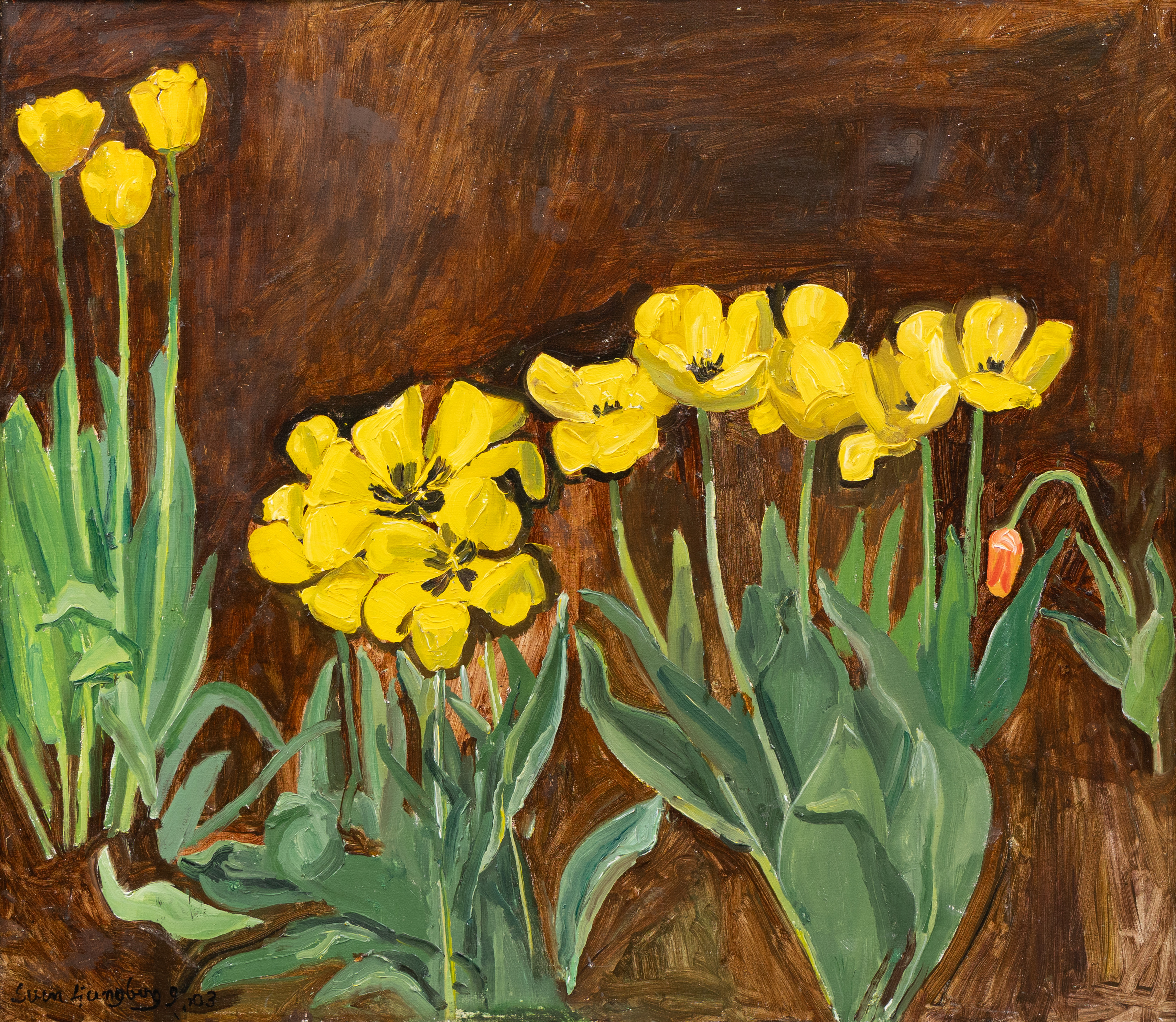 SVEN LJUNGBERG. Tulpaner, olja på duk, signerad.