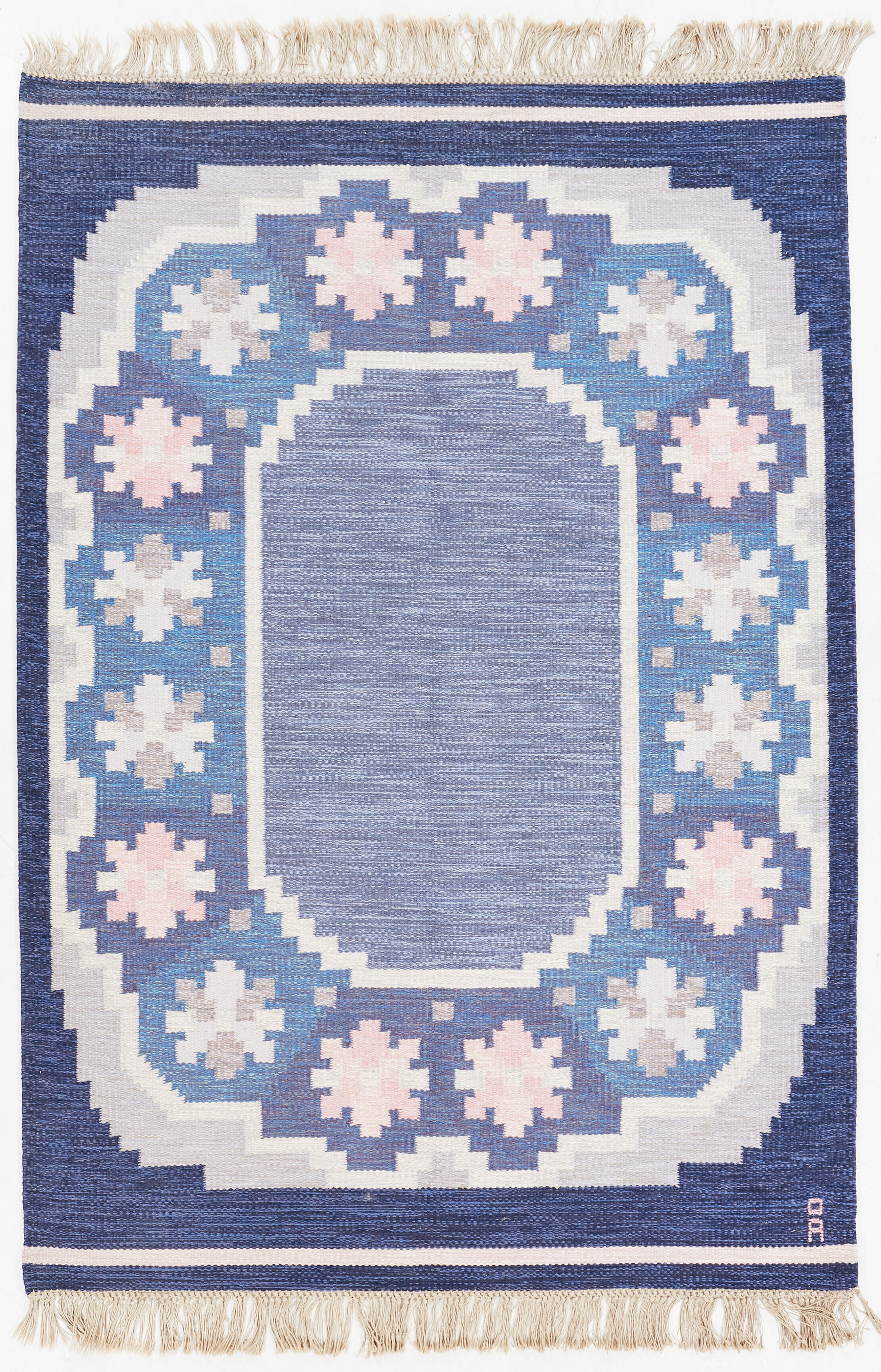 ANNA JOHANNA ÅNGSTRÖM. Matta, "Tjärn" rölakan i ull. Monogramsignerad.