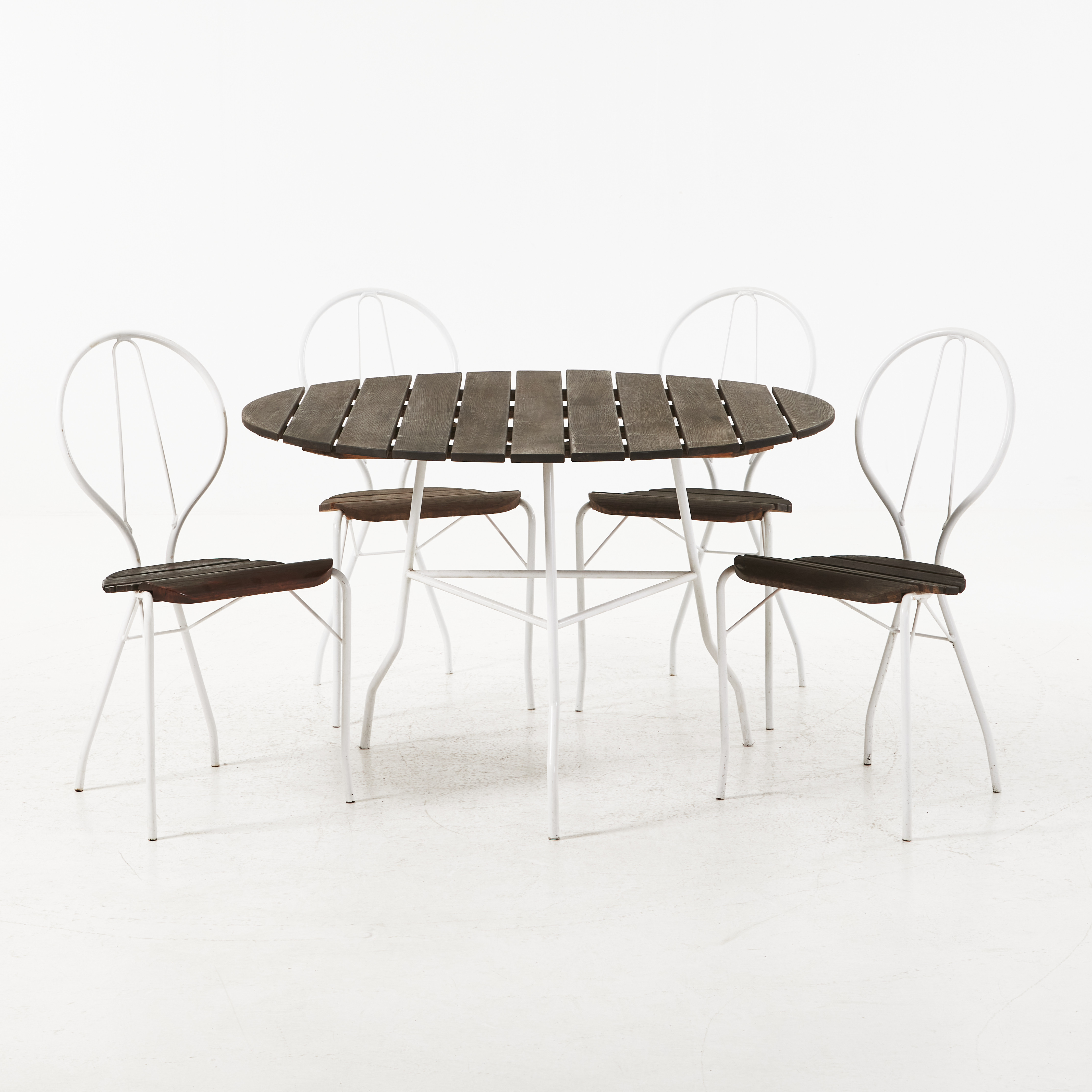 TORE AHLSÉN. Trädgårdsgrupp, 5 dlr., bord, 4 stolar, "Pia", Gärsnäs.