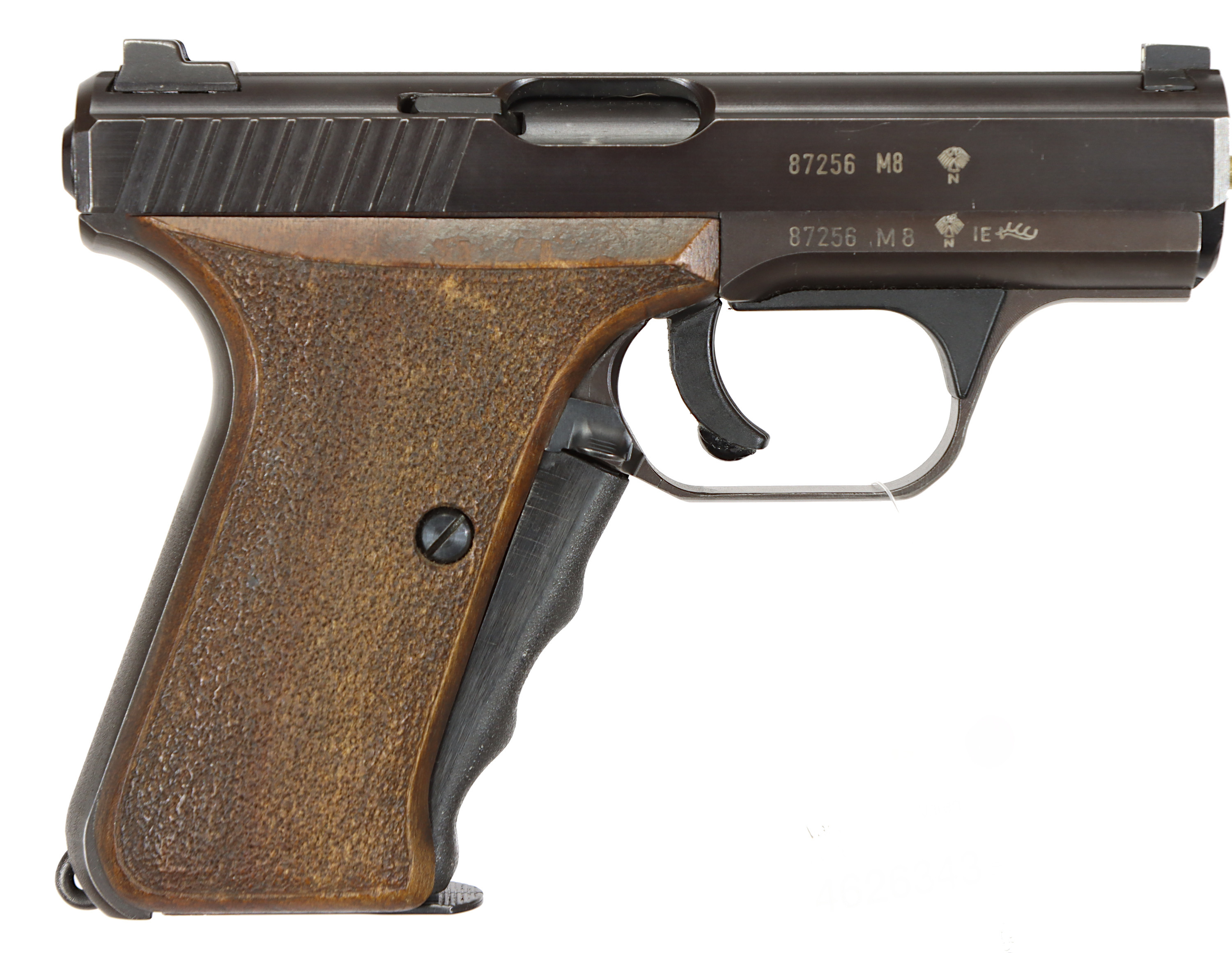 PISTOL, fabrikat Heckler& Koch, modell P7 M8, kaliber 9x19, tillv.nr 87256, se-nr SE2210804.