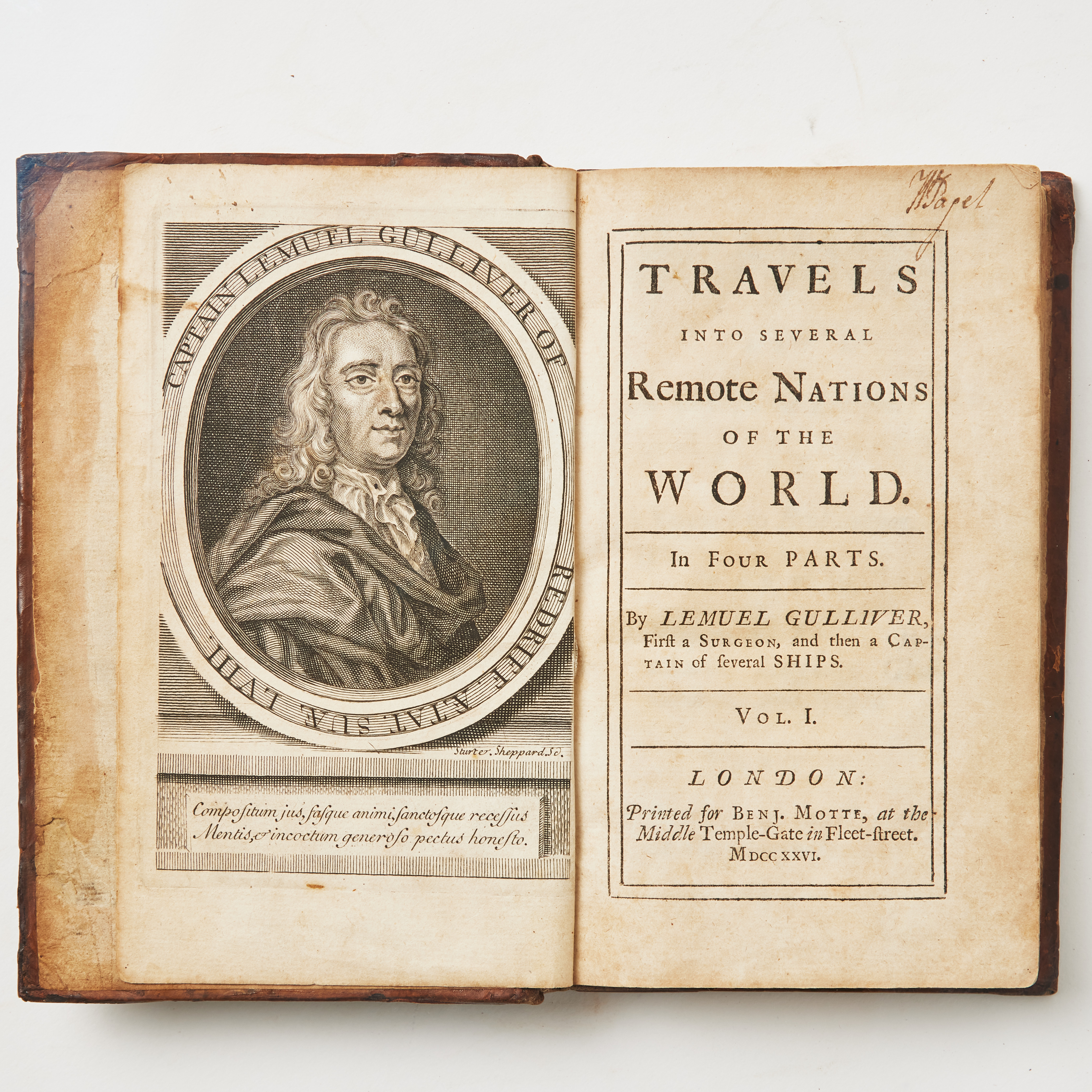 SWIFT'S GULLIVER'S TRAVELS, LONDON 1726, 2 VOLUMES, FIRST EDITION TEERINK'S EDITION "AA". 2 volumes.