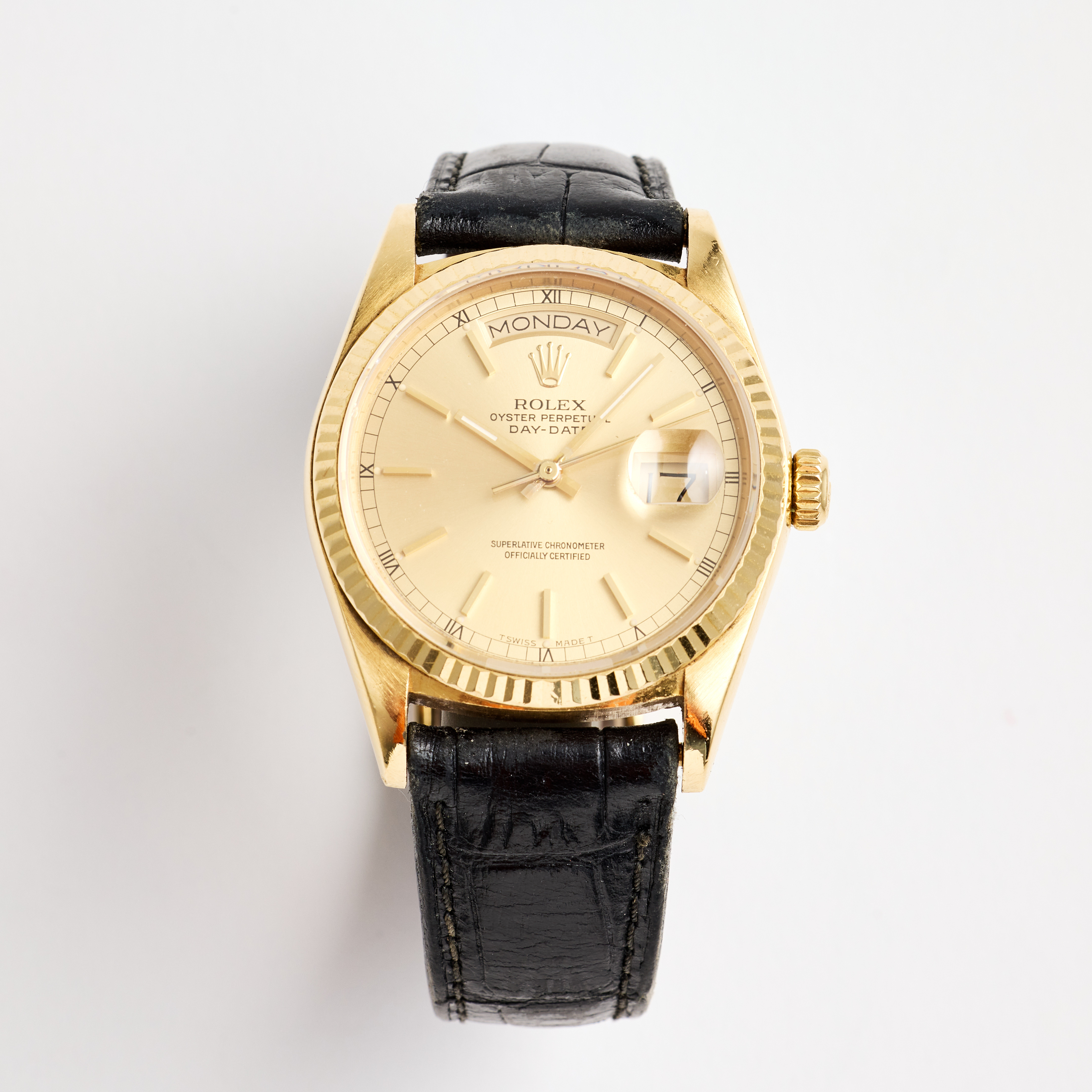 ROLEX, Oyster Perpetual, Day-Date, Chronometer, armbandsur, 36 mm, 18K guld, ca 1986.