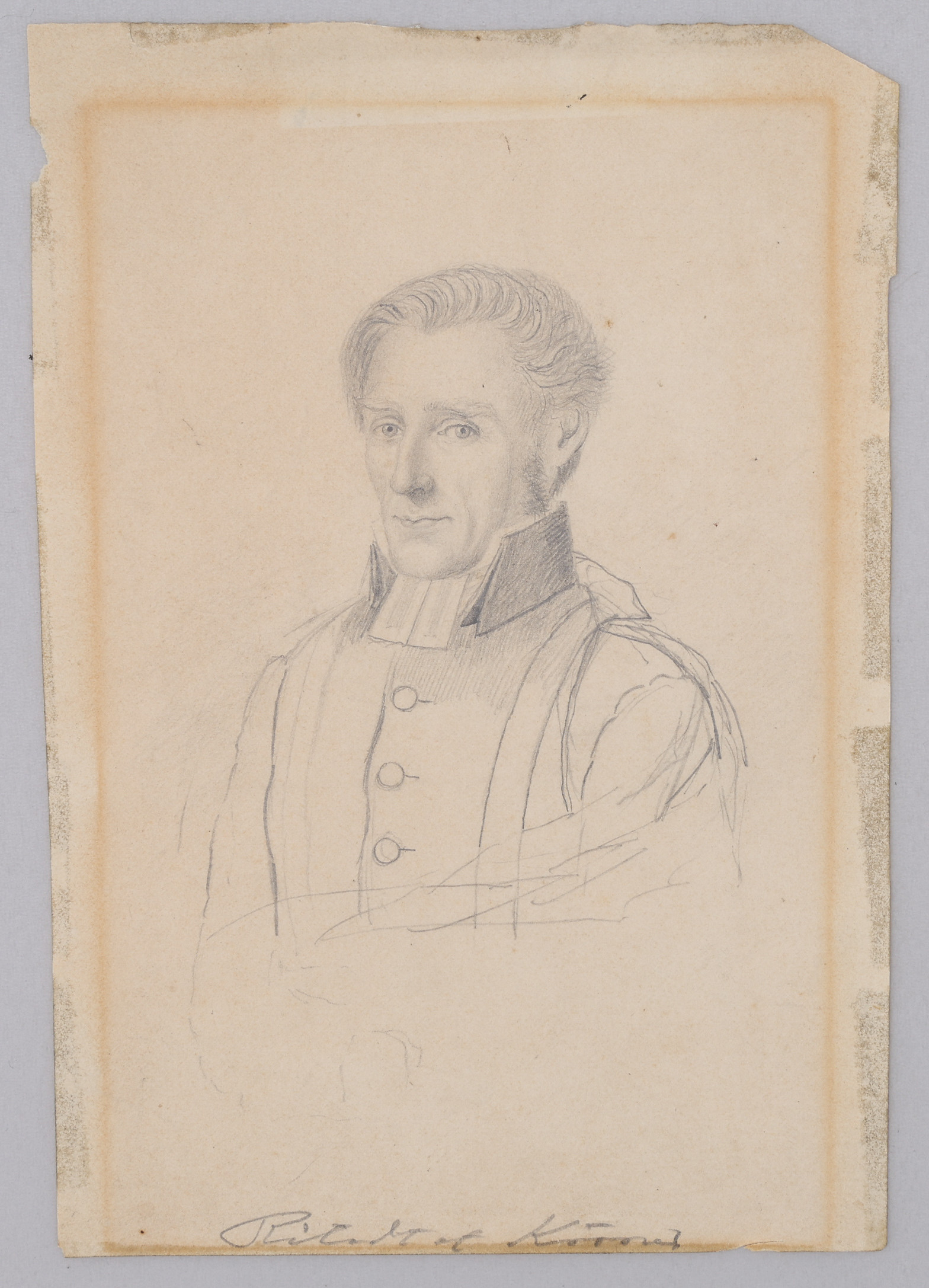 MAGNUS KÖRNER 1808-1864. GRAFIT PÅ PAPPER, PORTRÄTT SANNOLIKT AV CARL GEORG BRUNIUS O. 1850.
