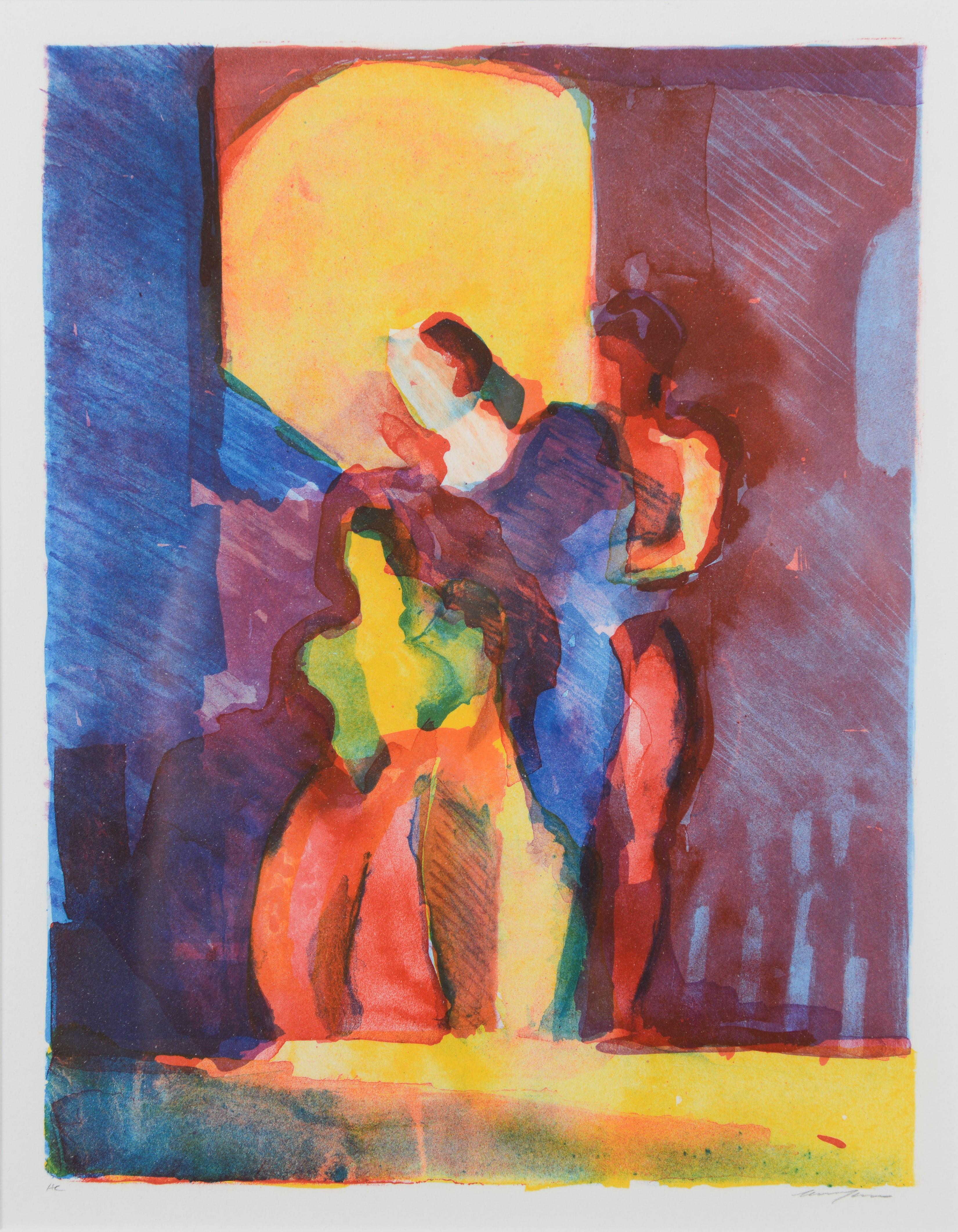 ELISABETH JANSSON. Figurativt motiv, färglitografi, signerad.