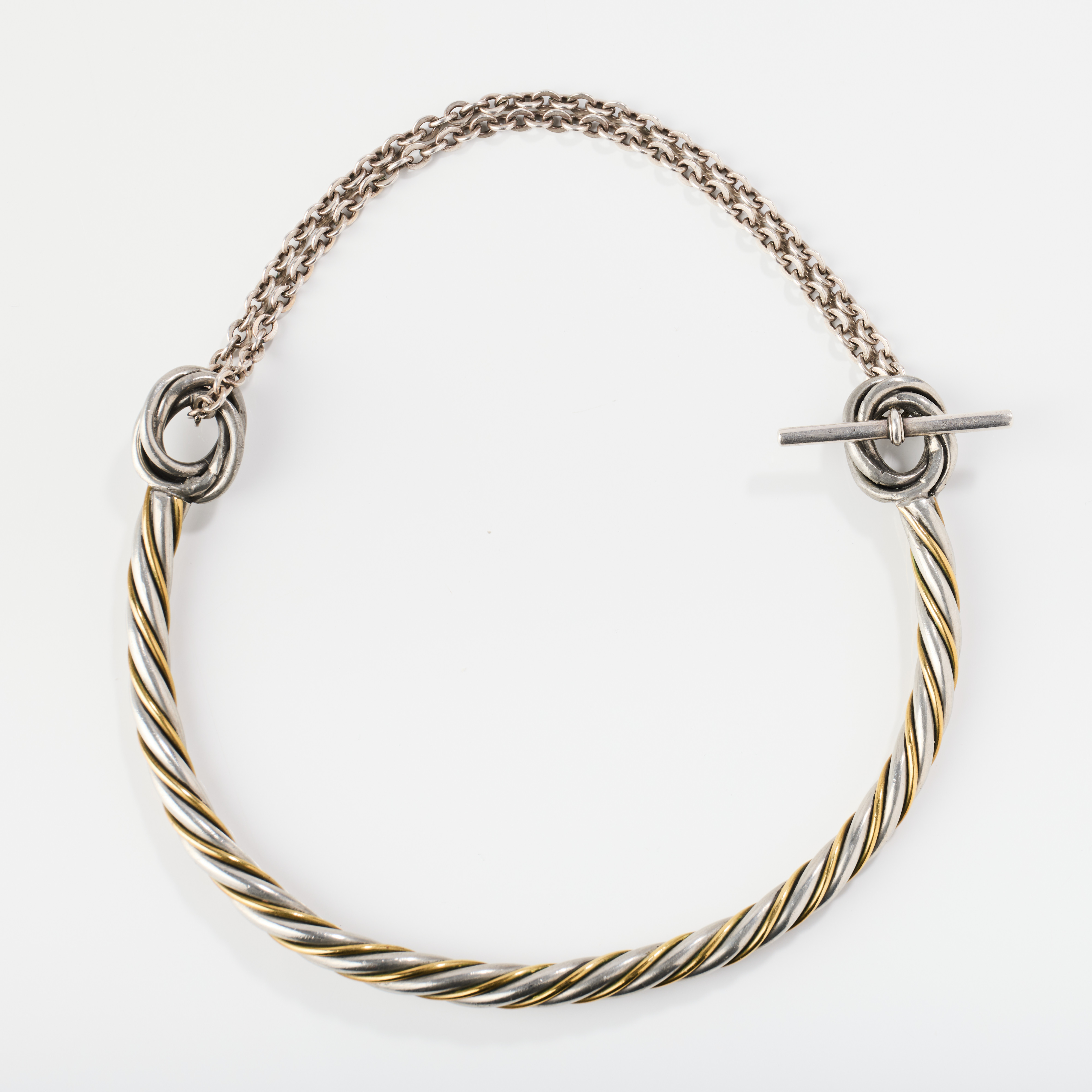 Estrid Ericson, tillskrivet, collier, tenn, delvis förgyllt, Firma Svenskt Tenn.