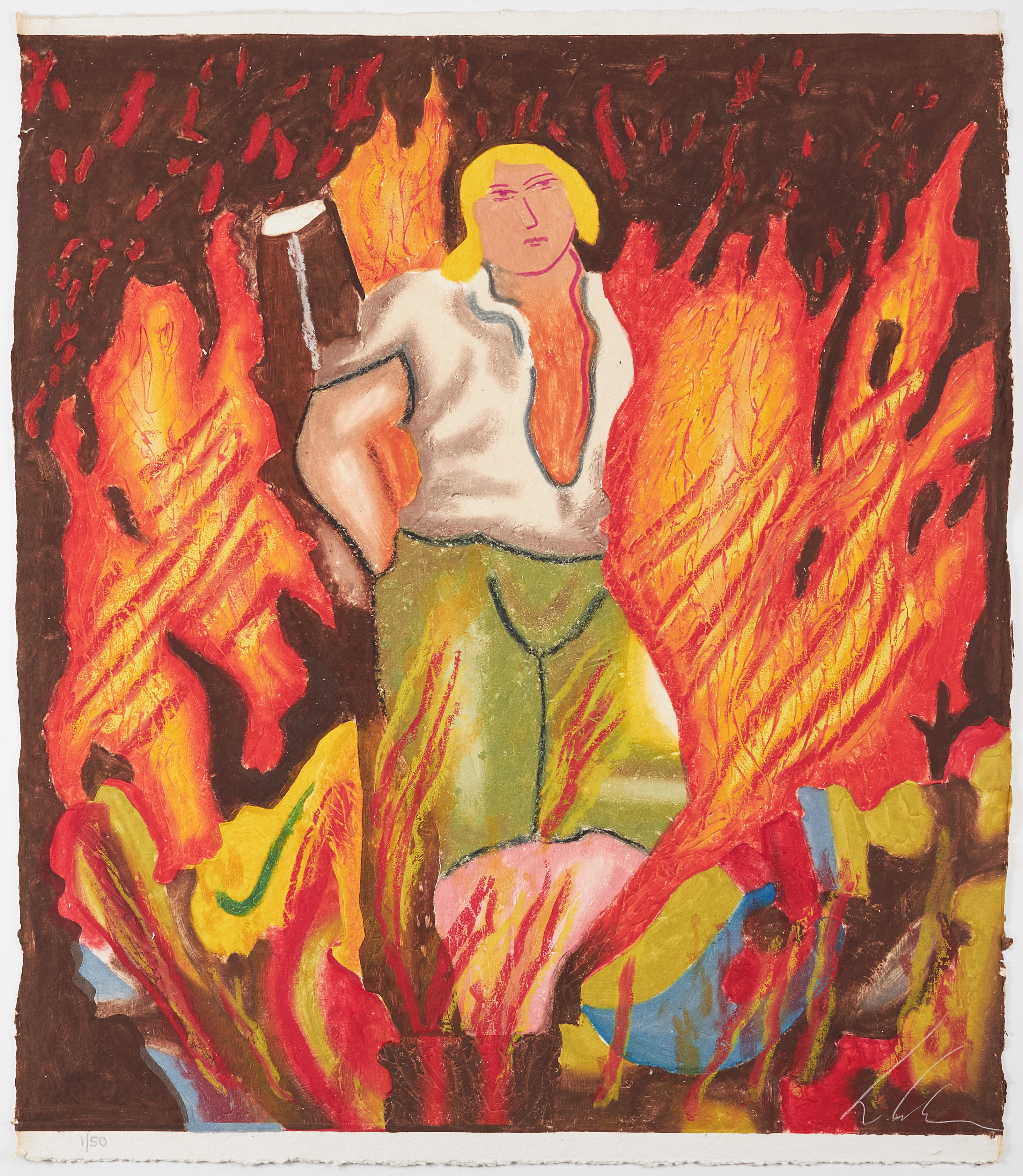 SANDRO CHIA (FÖDD 1946). figurscen, carborundumetsning, signerad och numrerad 1/50.